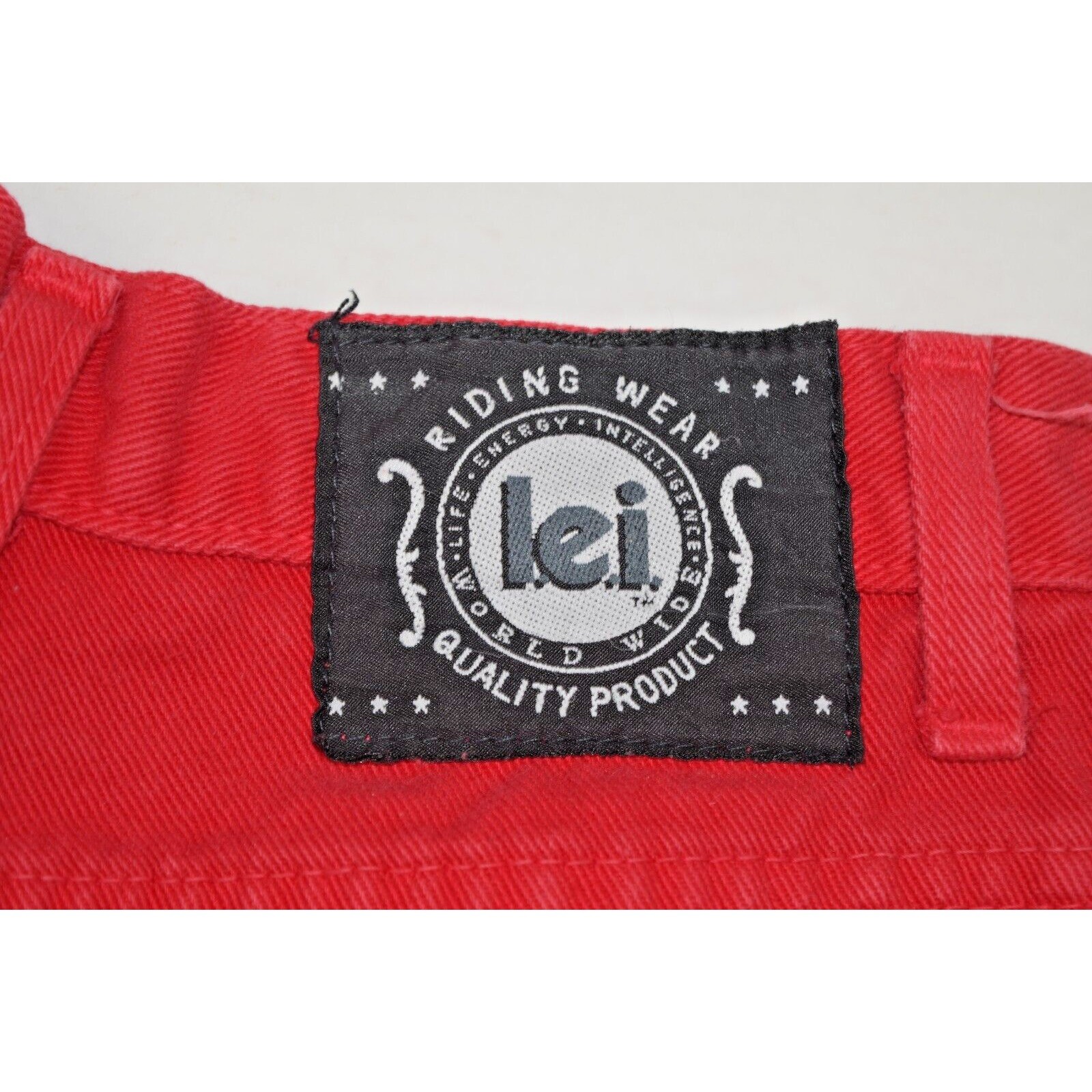 Vintage Jean Shorts LEI Size 3 90s Red Button Fly High Waist Made USA