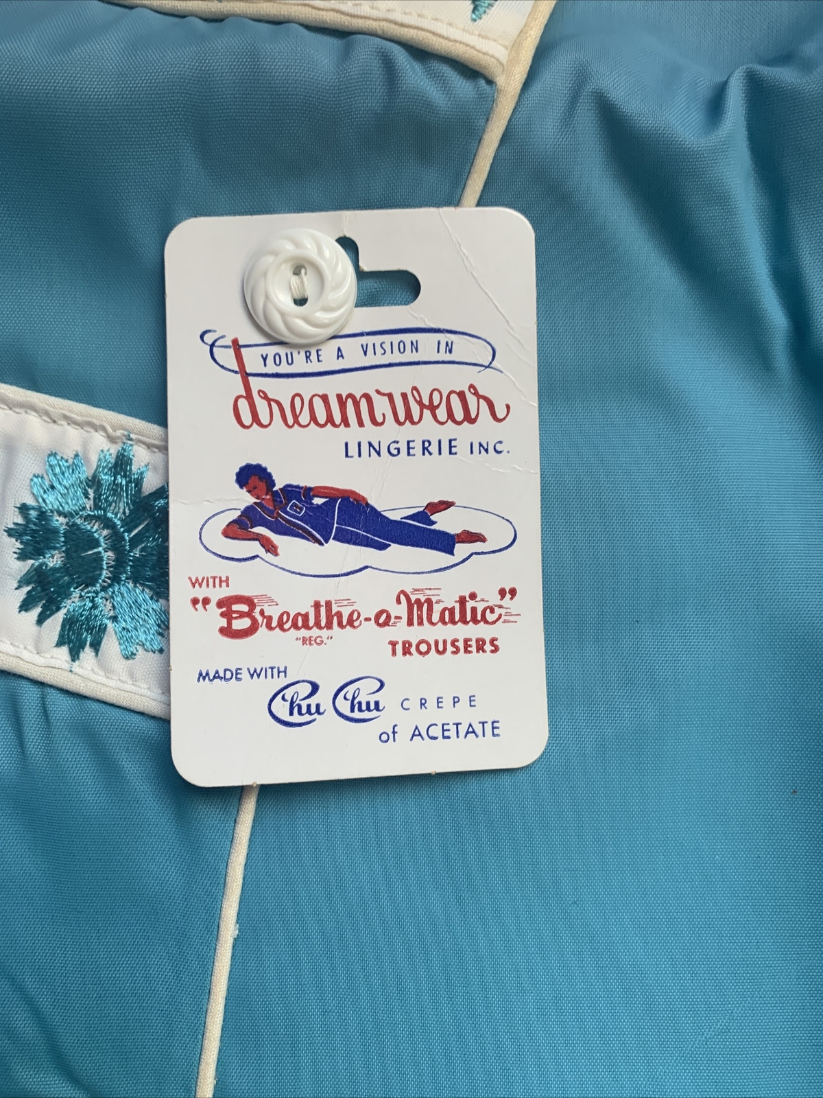 Vintage 1970’s Dream Wear Lingerie Pajama Set (Blue Floral)