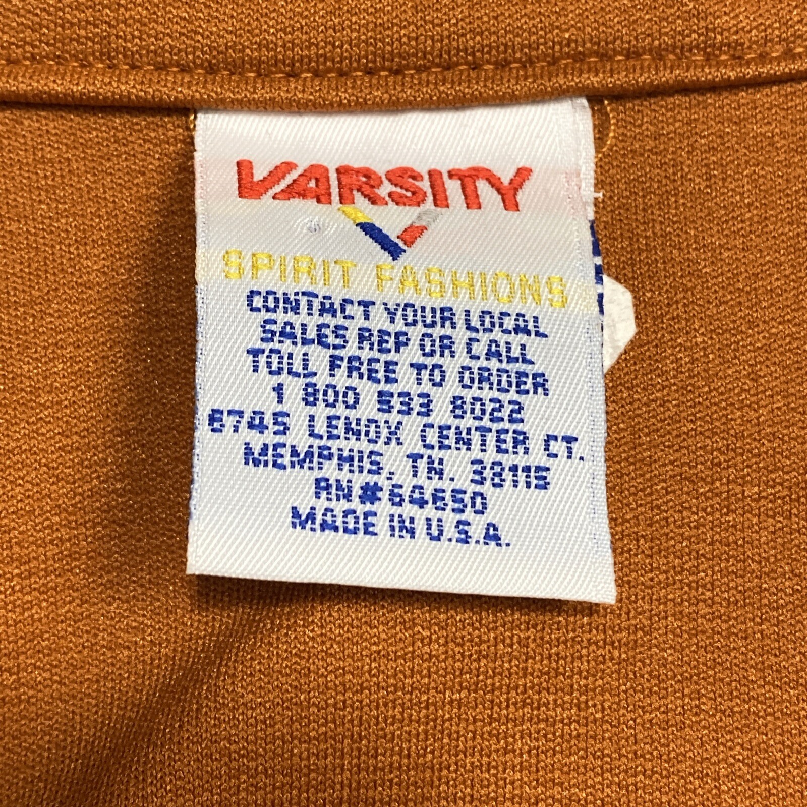 Vintage Varsity Spirit Fashions Cheer Full Zip Jacket Sz S Orange Made in USA