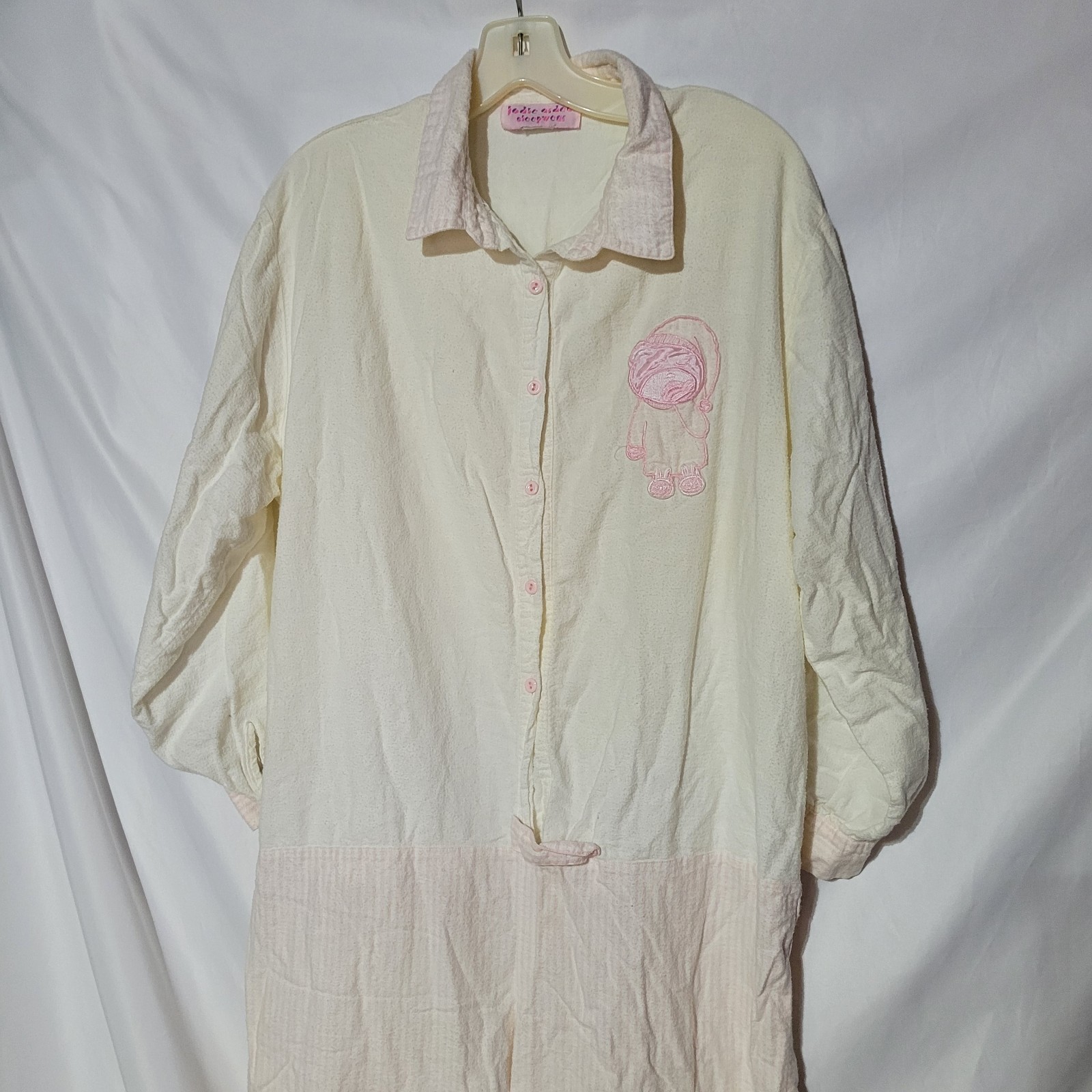 Jodie Arden One Piece Sleeper Pink Ivory Women Large Vintage