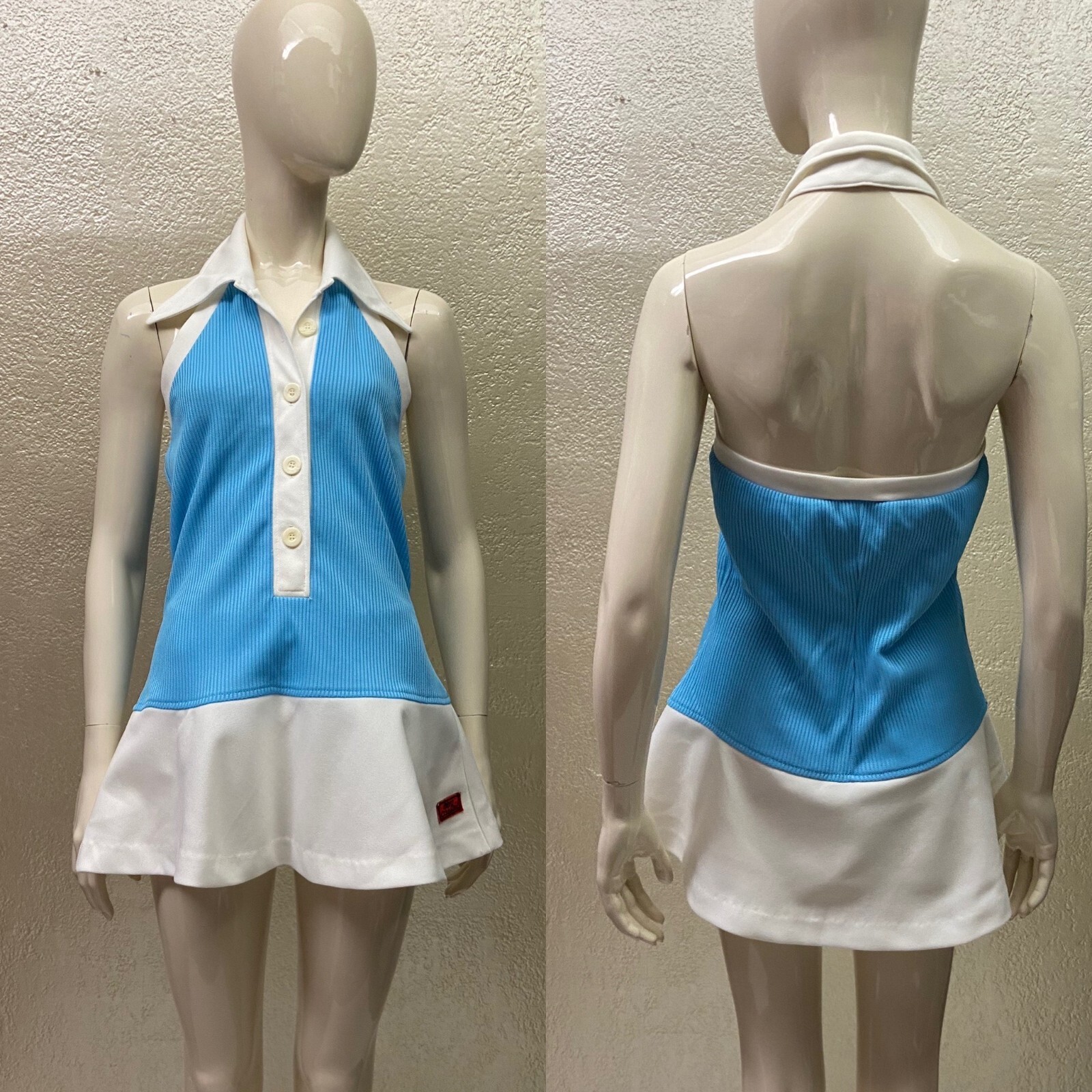 VTG Ladies 1970’s OLEG CASSINI MUNSINGWEAR Tennis Dress Halter Sportswear