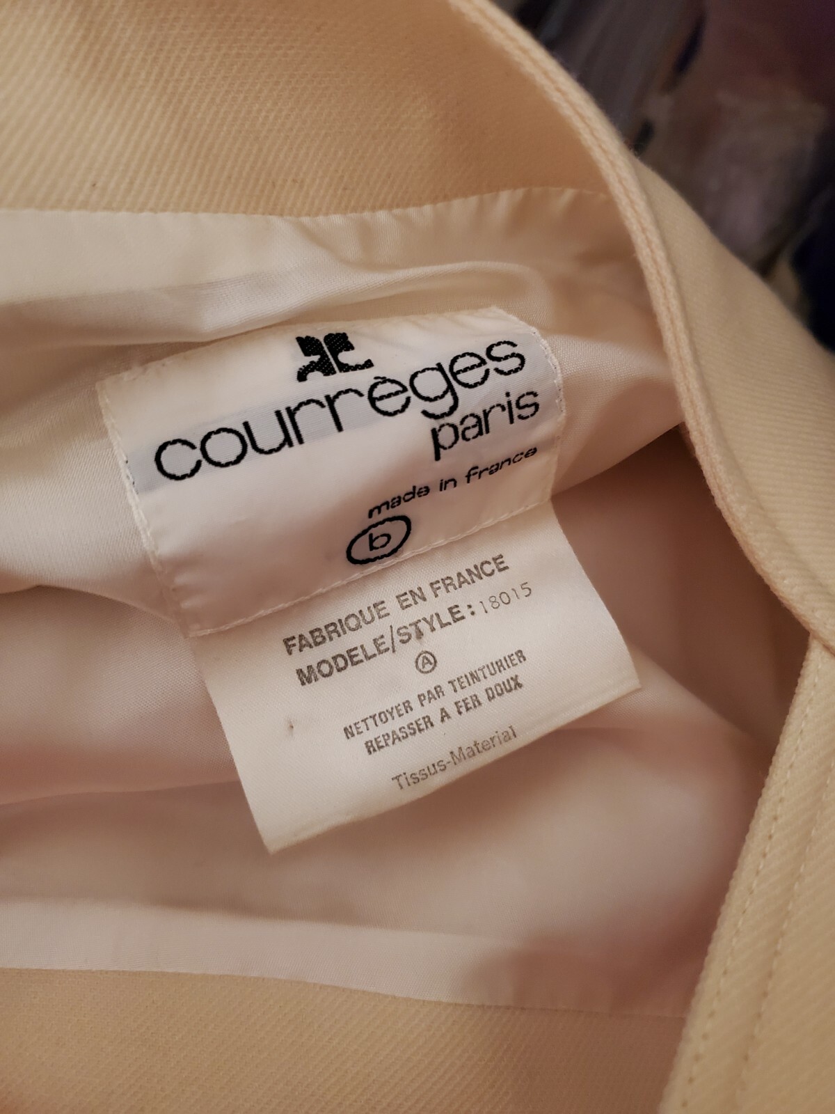 COURREGES c.1970’s Hyperbole Wool Beige Sleeveless A-Line Jumper Dress