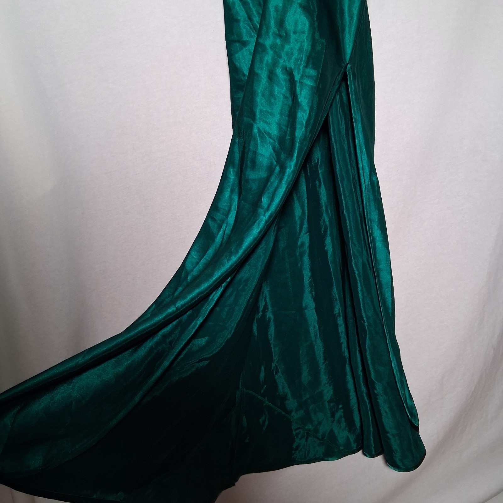 Vintage 1990s Victorias Secret Nightgown Small Emerald Green Lace Satin Intimate