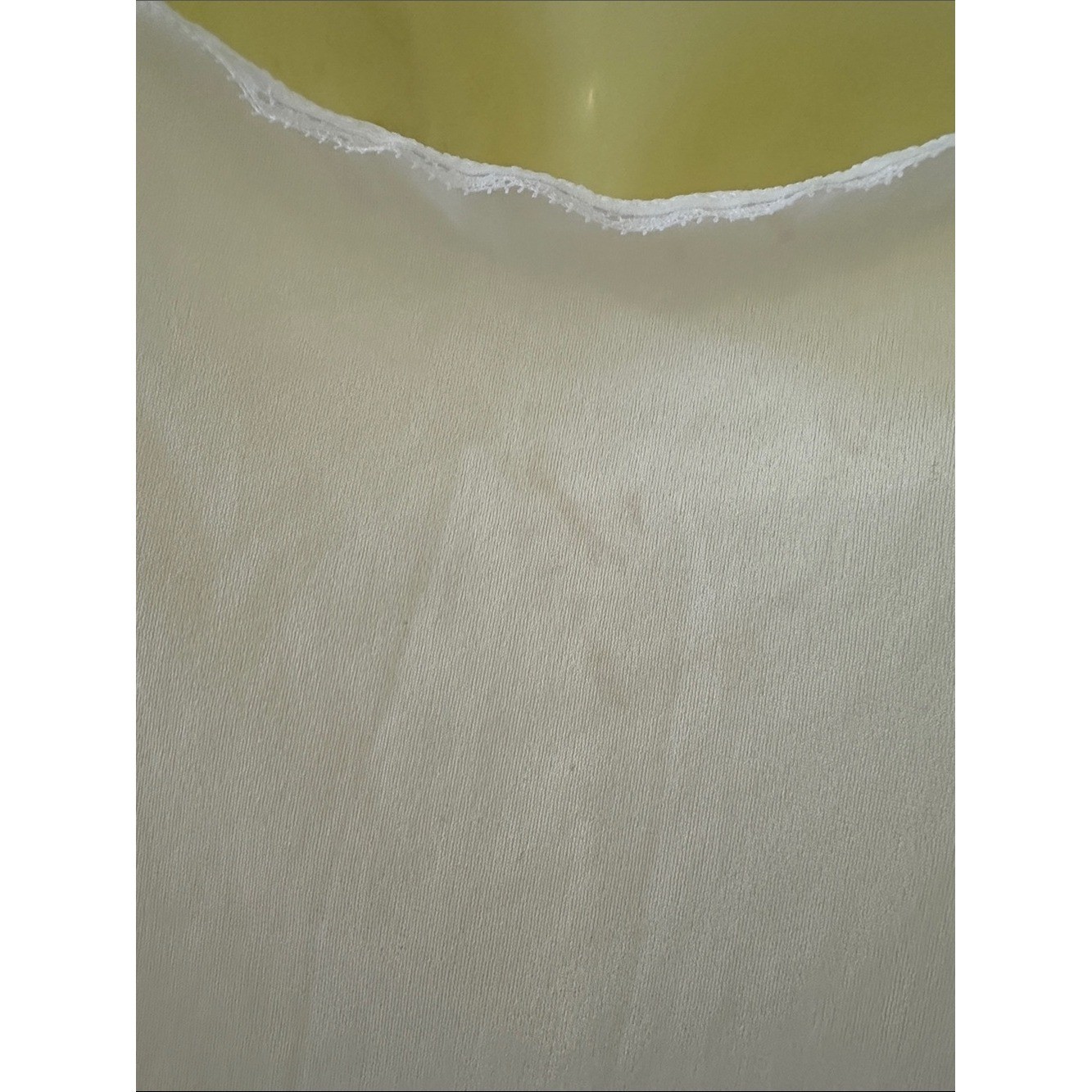 Vintage Vassarette Ivory Long Maxi Full Crepelon Nylon Slip with lace trim