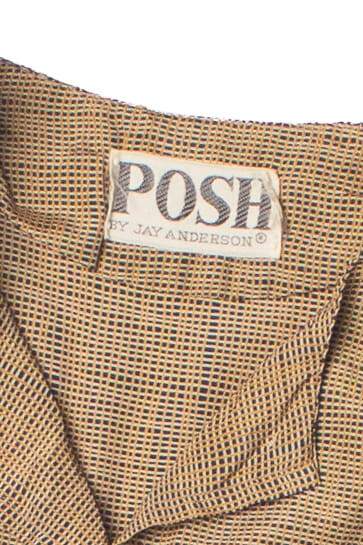 Vintage Posh by Jay Anderson Gold Large Button Up Top Blouse Shirt