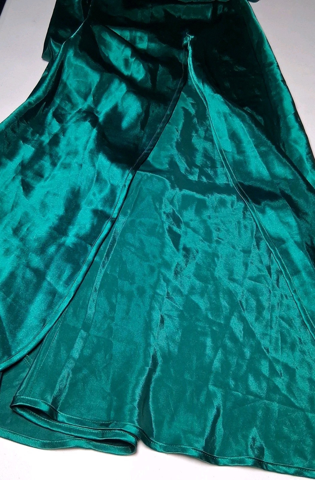 Vintage 1990s Victorias Secret Nightgown Small Emerald Green Lace Satin Intimate