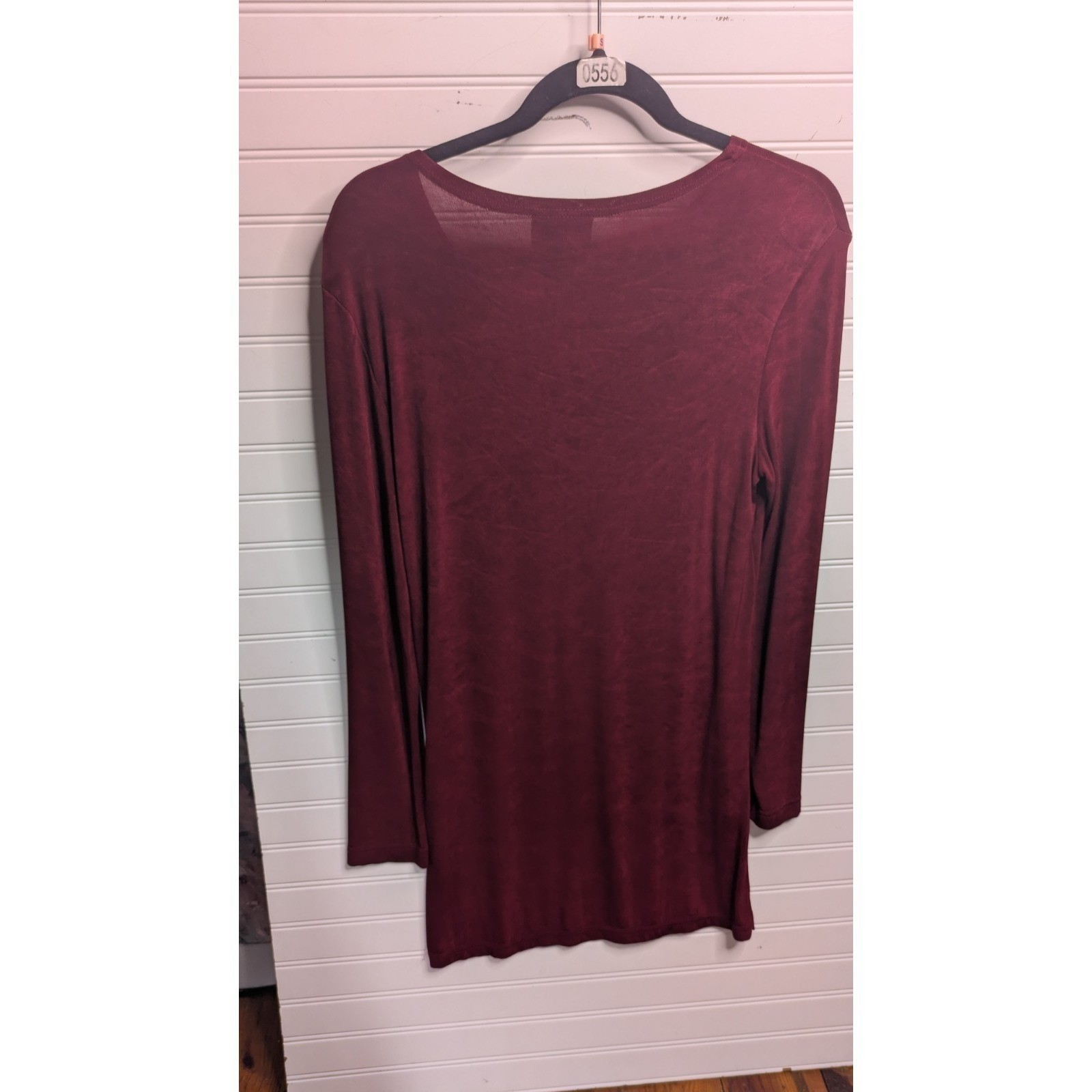 Anthony Mark Hankins Womens Dress Small Maroon Slinky Semi Sheer Sexy Vintage 90