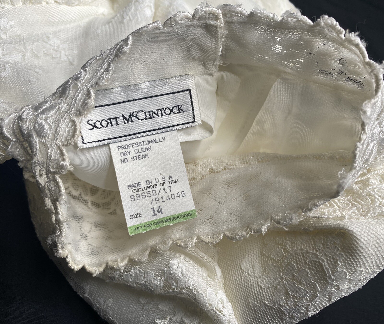 Vintage 80s Scott McClintock White Lace Victorian Blouse Sz 14 See Measurements