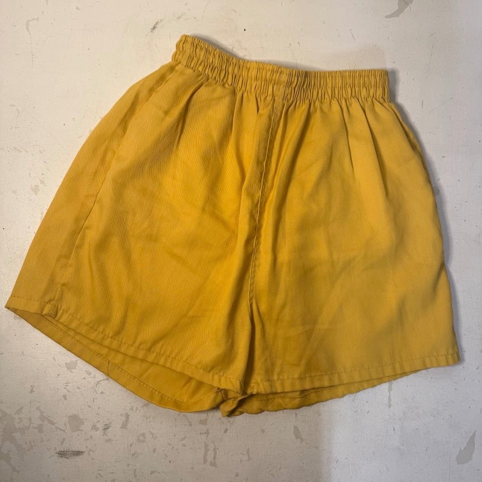 VTG 70s 1970s Yellow Short Shorts Camp Counselor Style Adult Medium 32-34