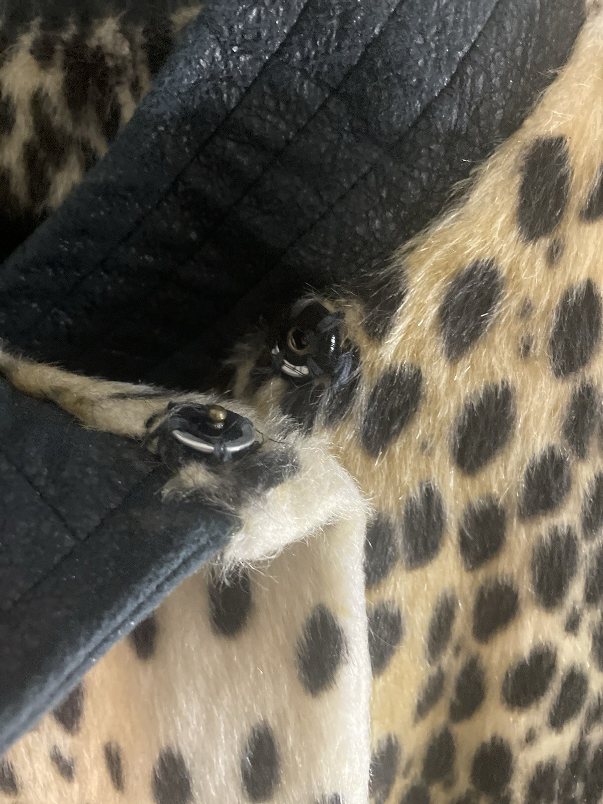 RARE Vintage 1960s Faux Leopard Swing Coat Safari Pinup Rockabilly La France M