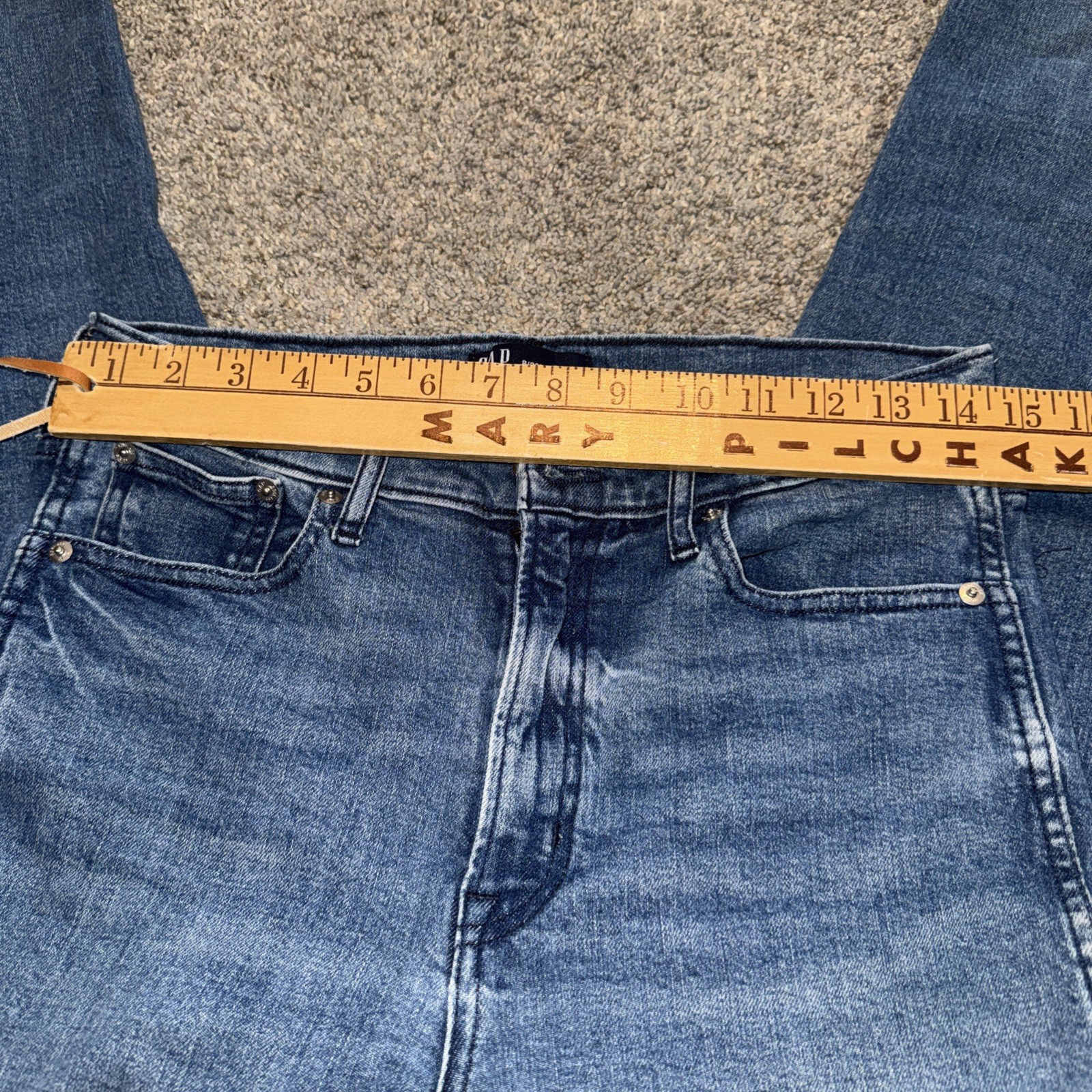 GAP Vintage Slim High Rise Jeans Medium Wash Size 8/29 Long Stretch
