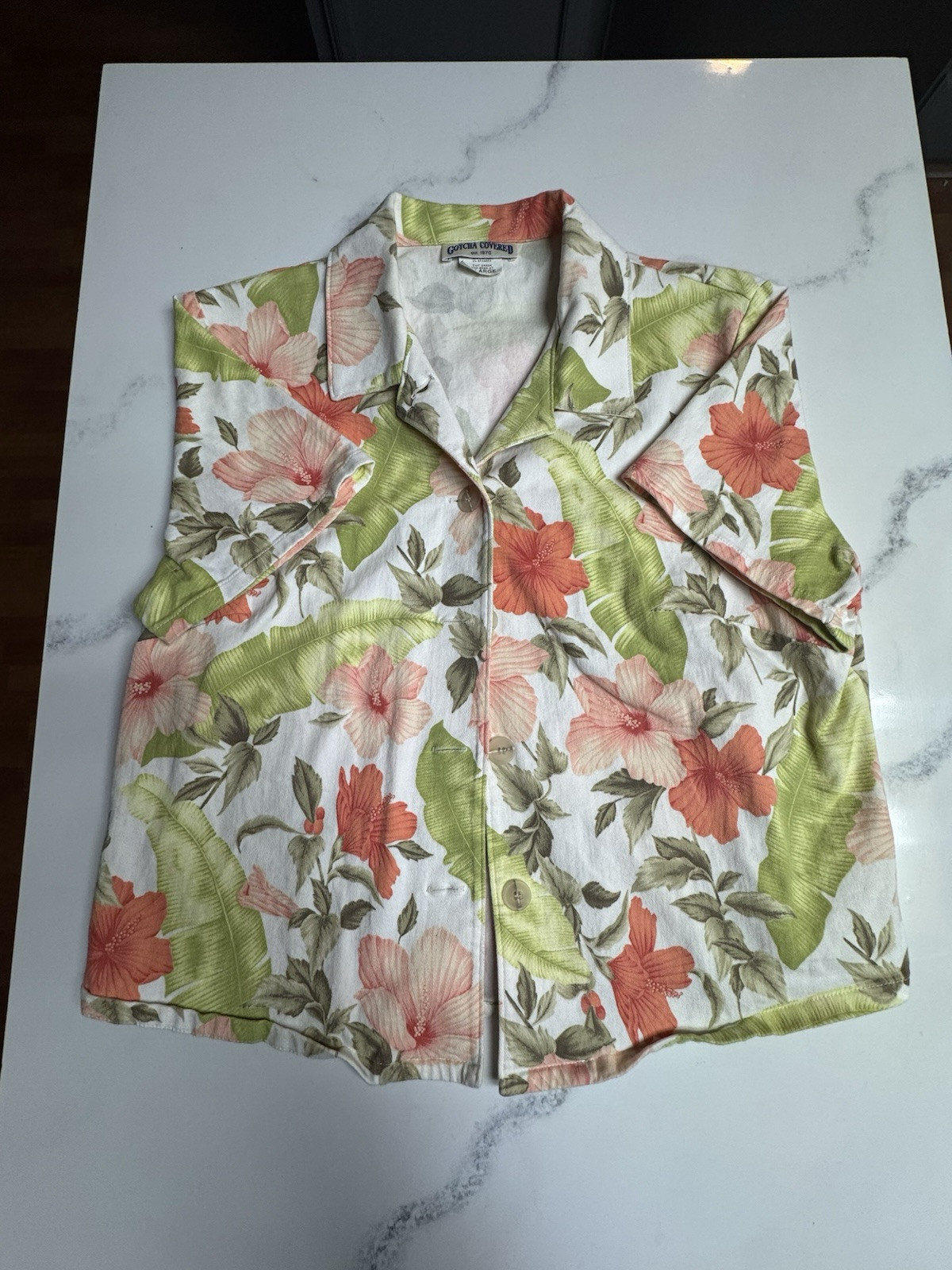 Gotcha Covered WOMENS Vintage Floral Button Down Shirt Size XL