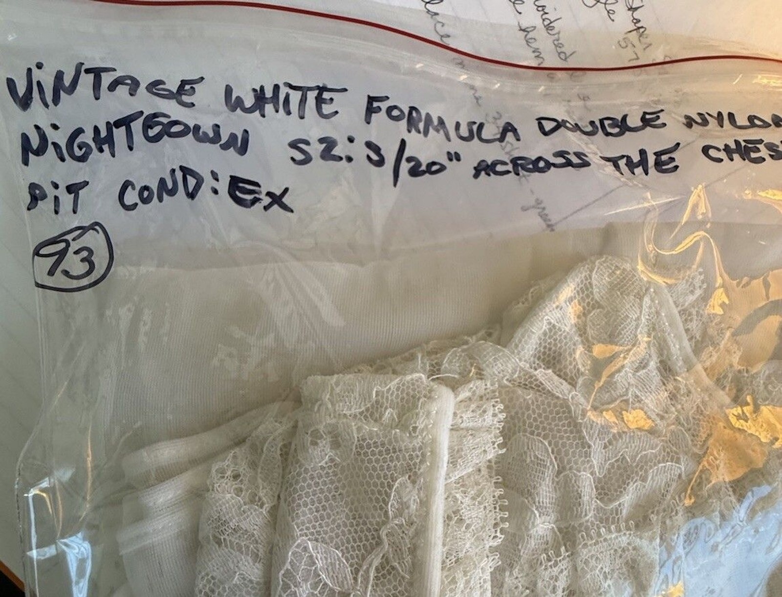 Vintage Formula Chiffon Double Layer Sheer White Wrapper Robe Sm Lingerie USA
