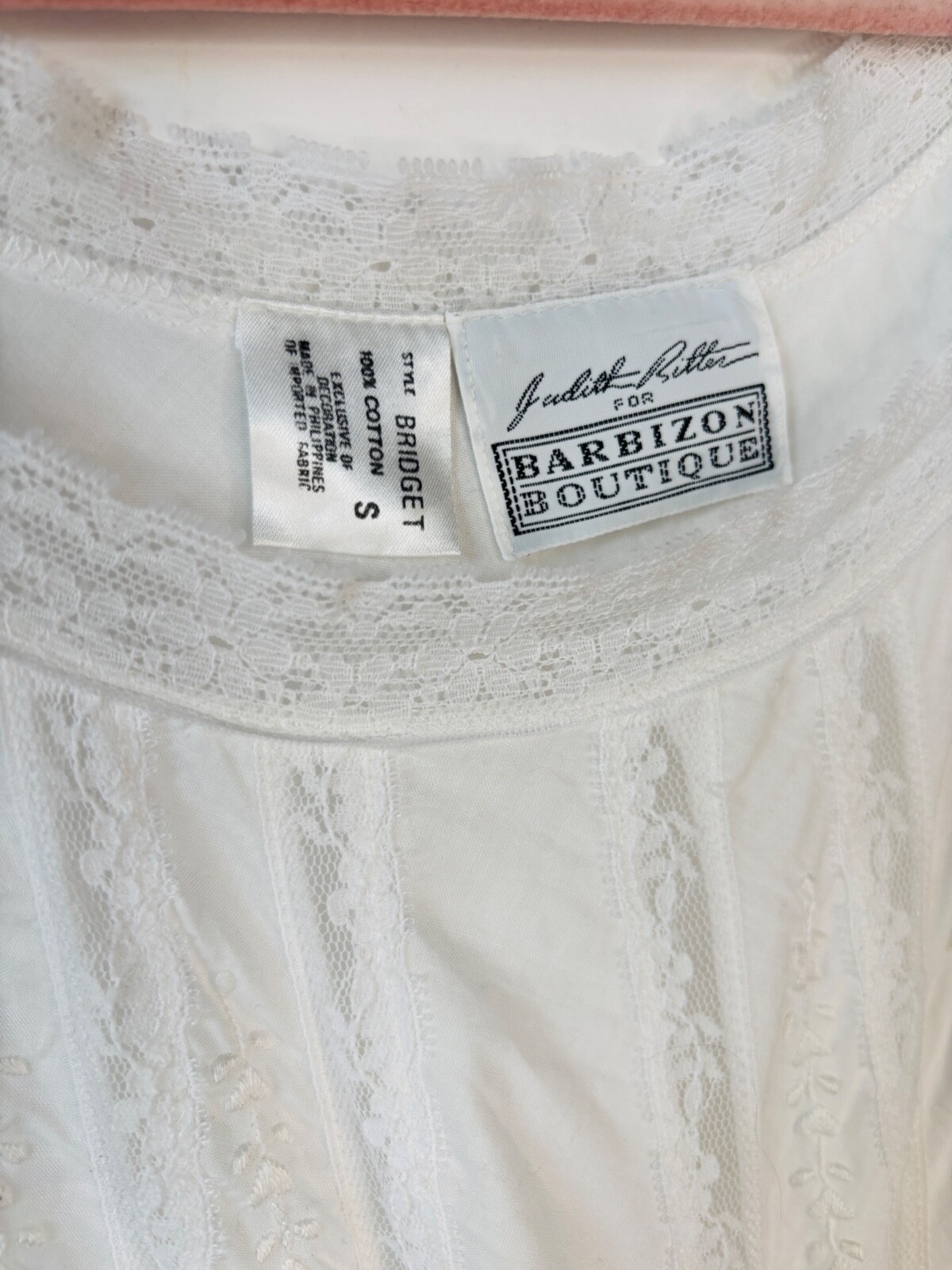 VTG JUDITH RITTER BARBIZON GRANNYCORE WHITE COTTON&LACE ROMANTIC NIGHTGOWN PJ*S