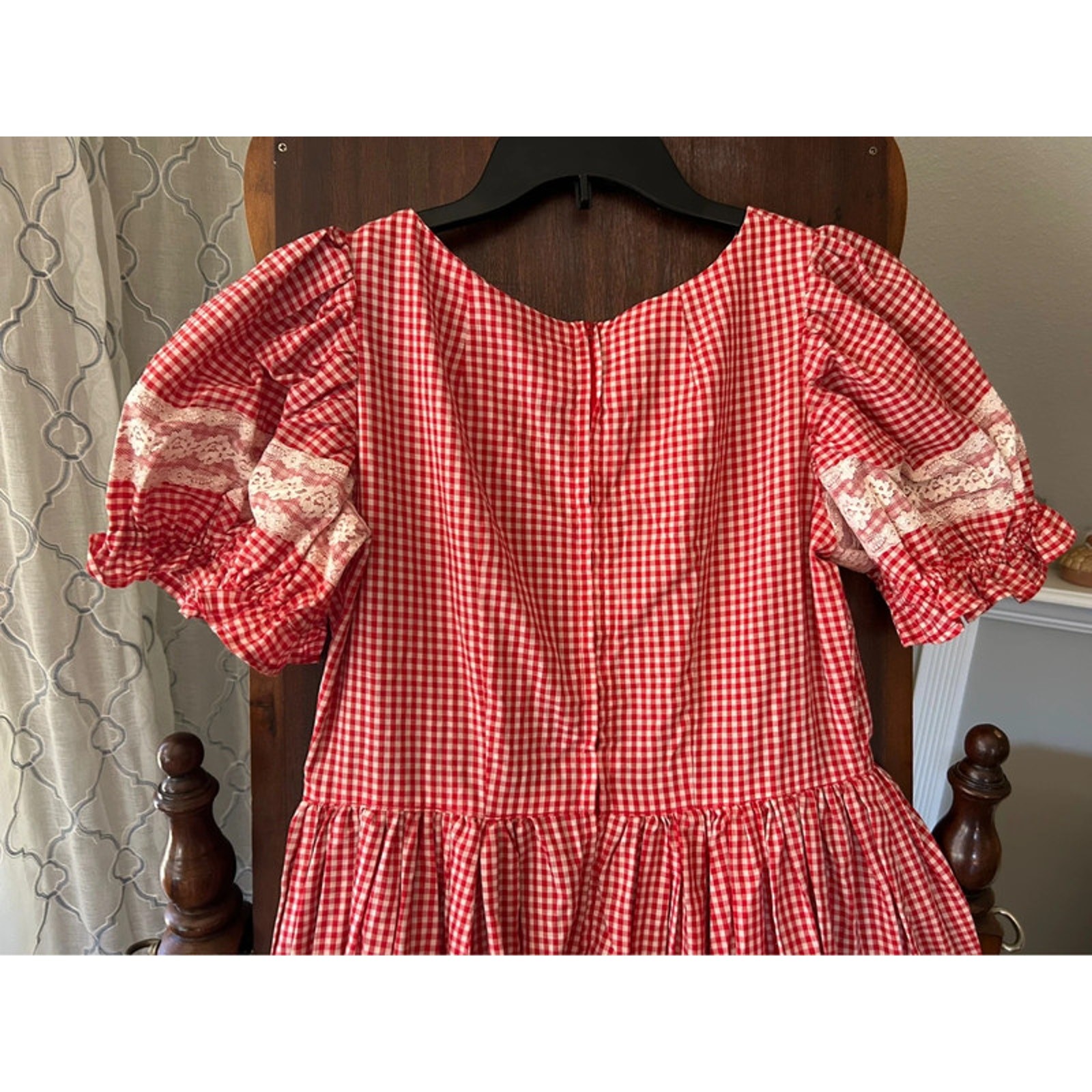 Vintage Square dancing dress red and white gingham country western small/med