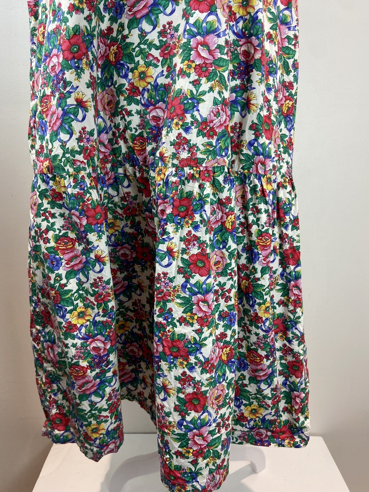 Vintage Womens Multicolor Sleeveless Floral House dress Pilgrim Collar Size 2X