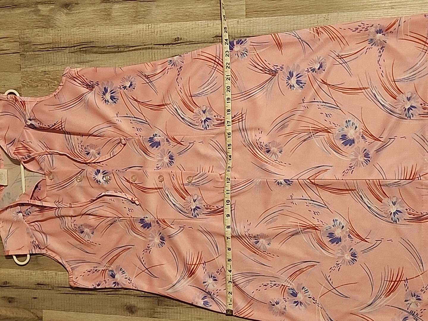 Vintage 70s80s Sleeveless Day Dress Casual Sz 20½ Pink