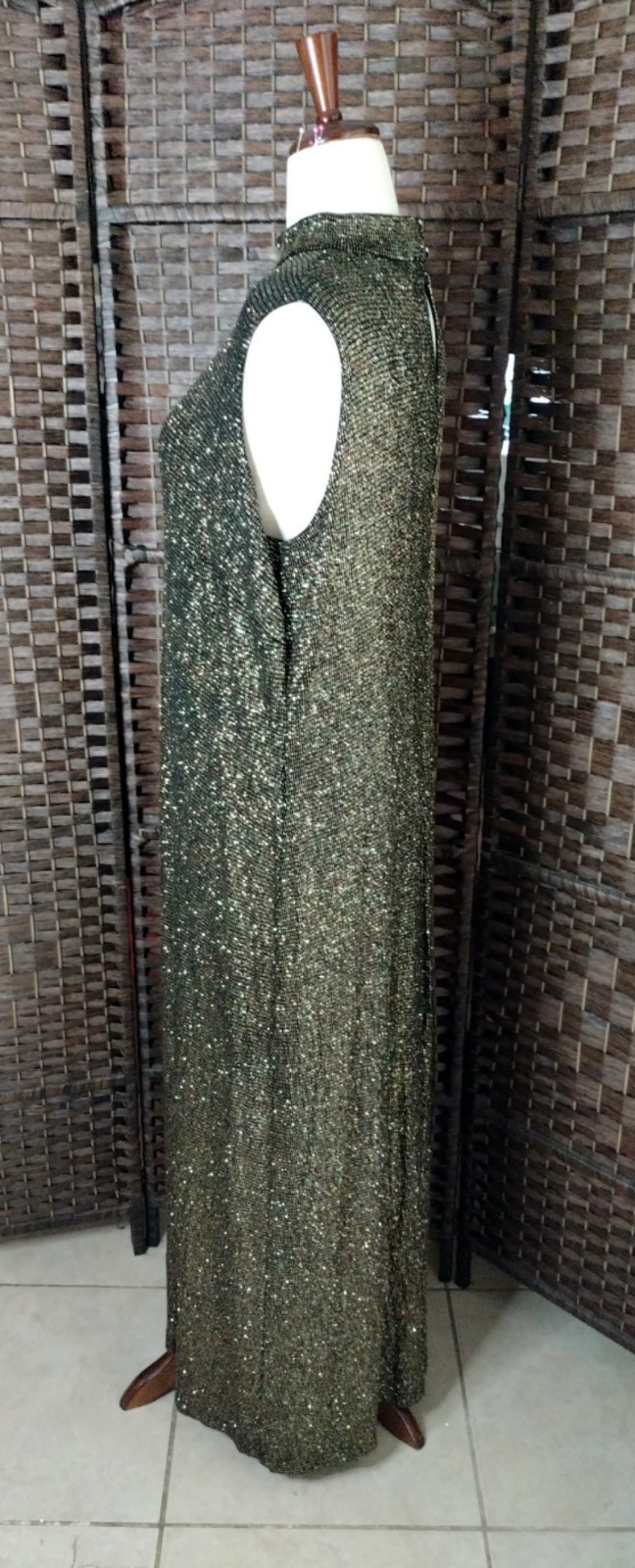 Vintage Ronnie Nicole II By Ouida Gold And Black Sparkle Dress Size 20