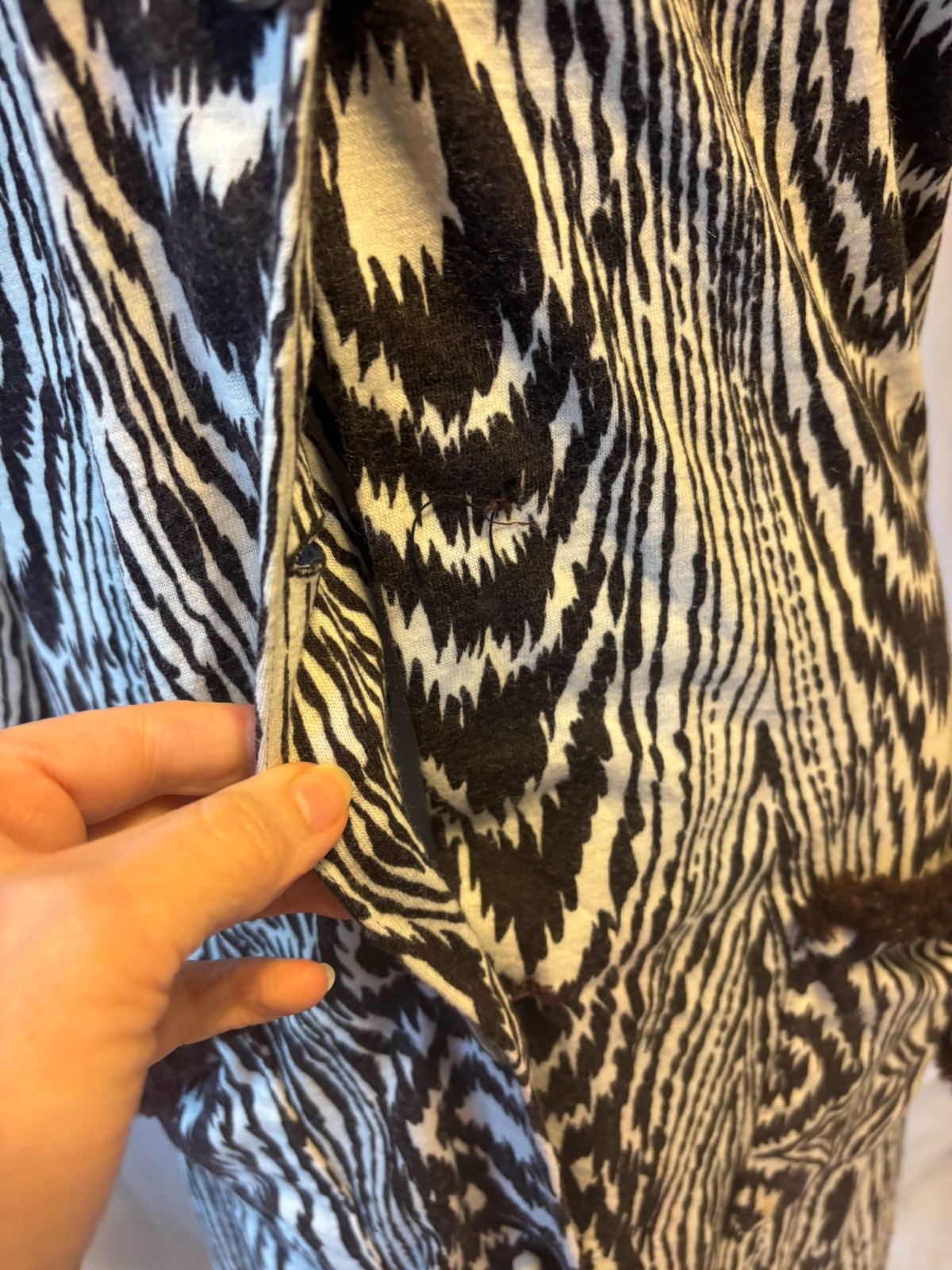 Vintage Carillon Graphic Animal Print Dress / Coat – 90s black and white zebra