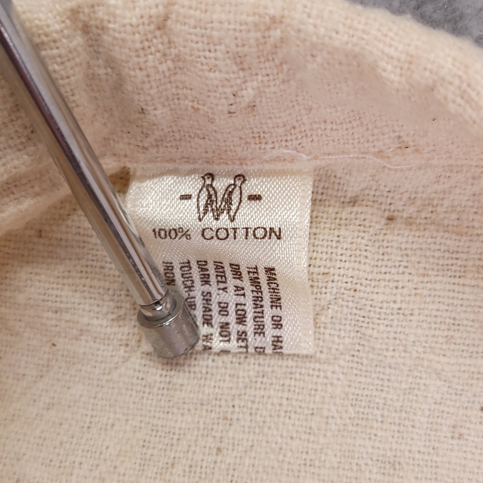 Vintage Santa Monica California Cotton Pants Cream Drawstring Relaxed 32×32