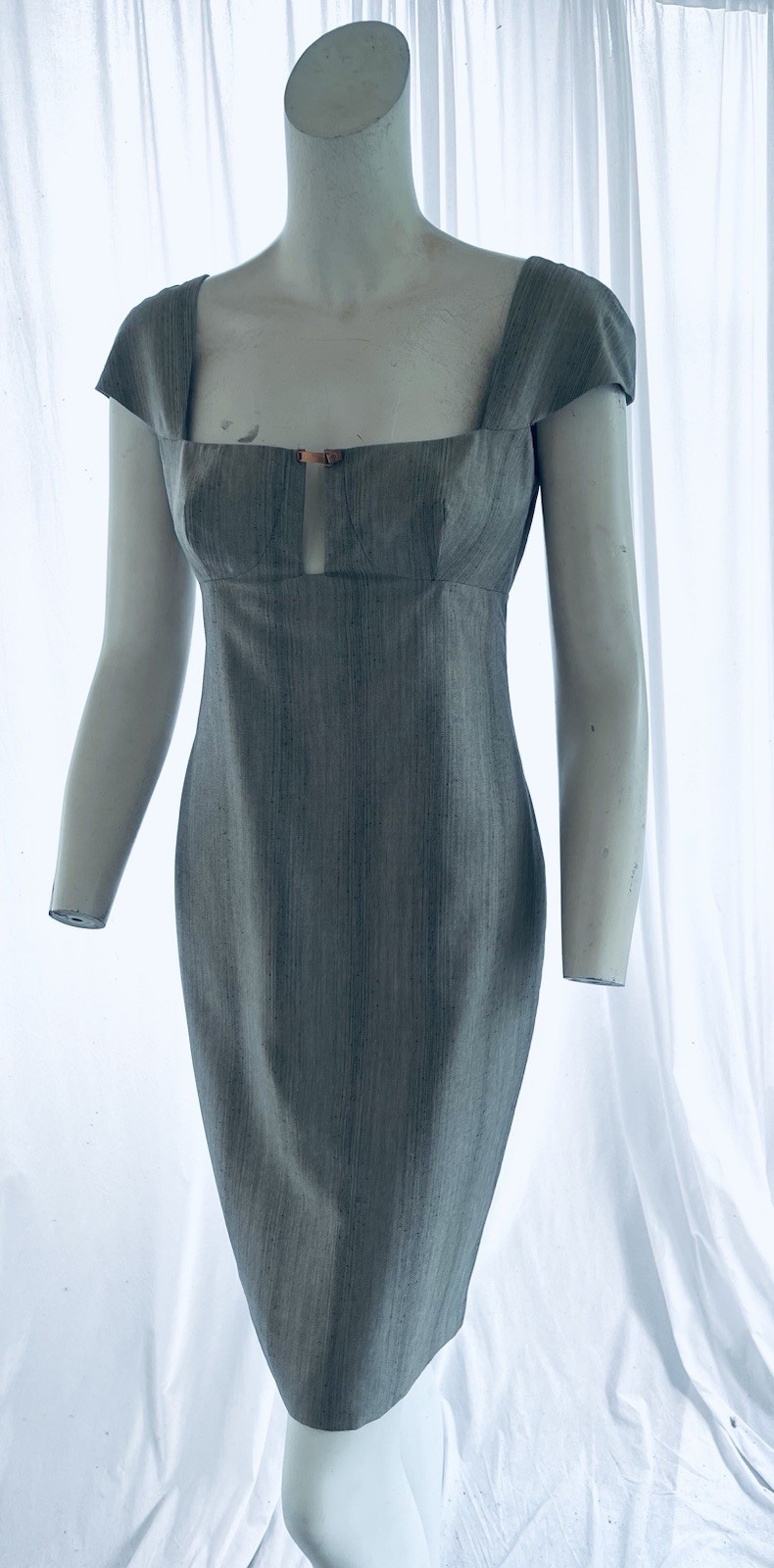 Gianni Versace Vintage 1990s Cocktail Dress Metal Logo Clasp Circa 94-96
