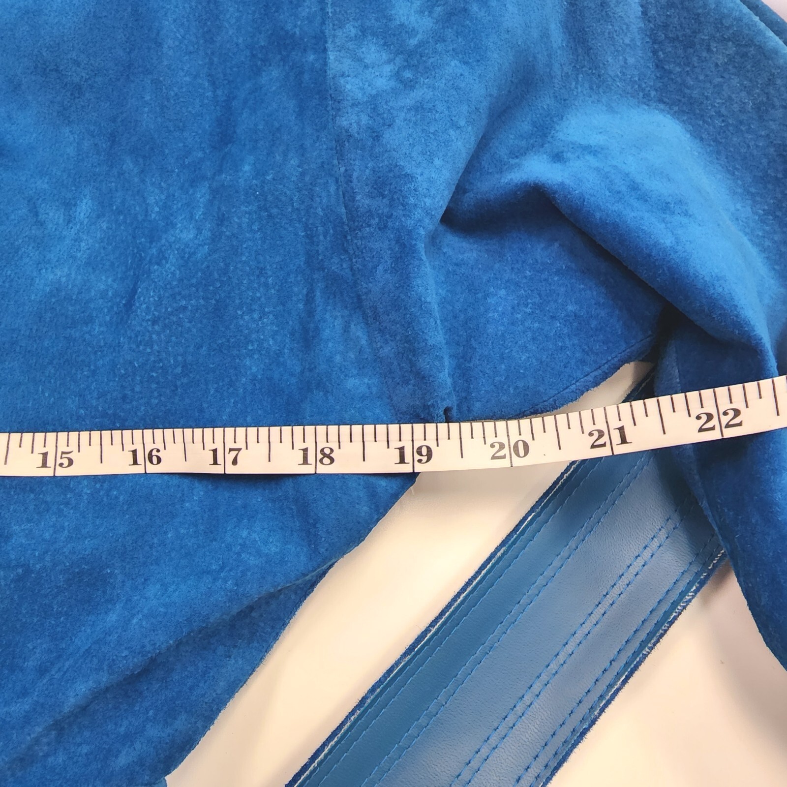 Vintage Pia Rucci Dress Womens 8 Turquoise Suede Leather Deadstock w/tags