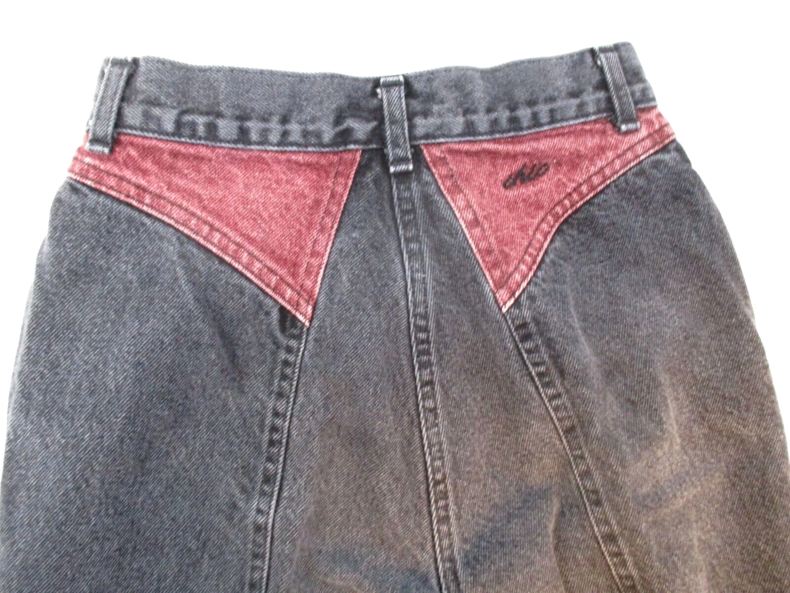 Vtg Chic Womens Juniors Jeans Black High Waist Mom Western sz 7 Cowgirl 24w USA