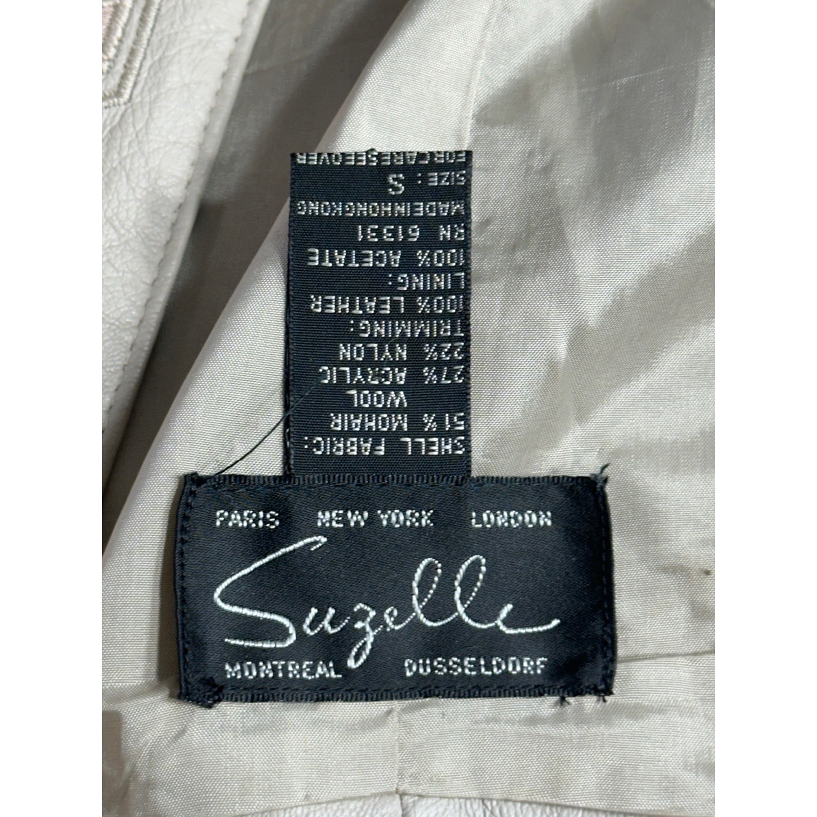 Suzelle Sz Sm Vintage 80s Mohair Wool Snake Leather Cardigan Jacket Gray Sweater