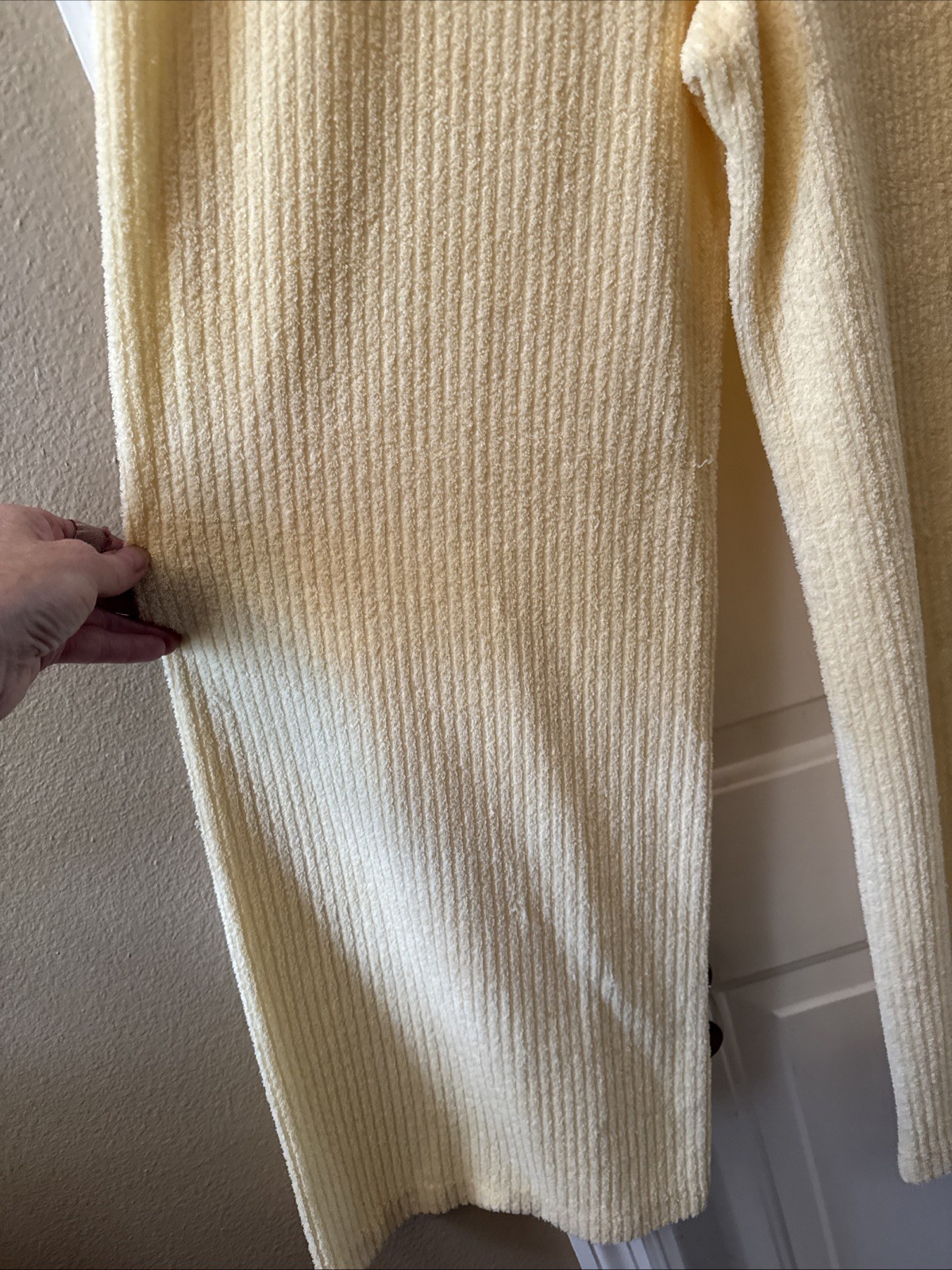 Vintage JC Penney Loungewear Yellow Terry Cloth Long Jumpsuit/Romper Size S
