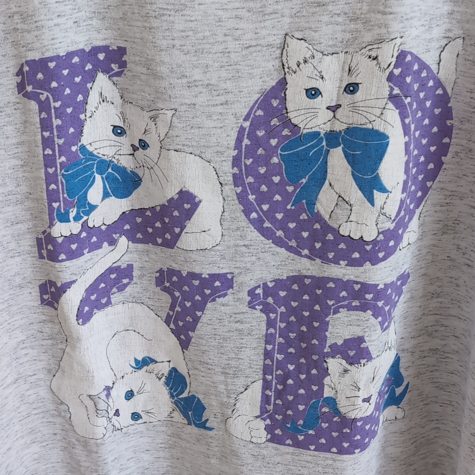 Vintage Cat Tee Fruit of The Loom Size Large Single Stitch 90s T-Shirt