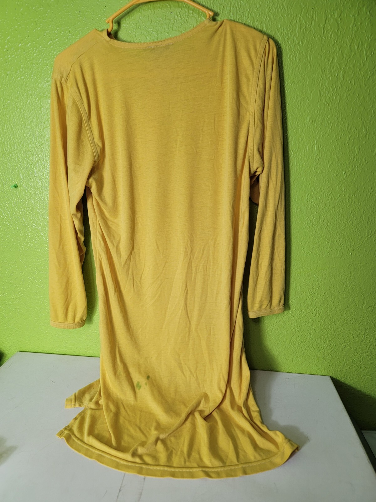 Vintage 1980s Sleepwear Dress Yellow Expression Brand Size Small