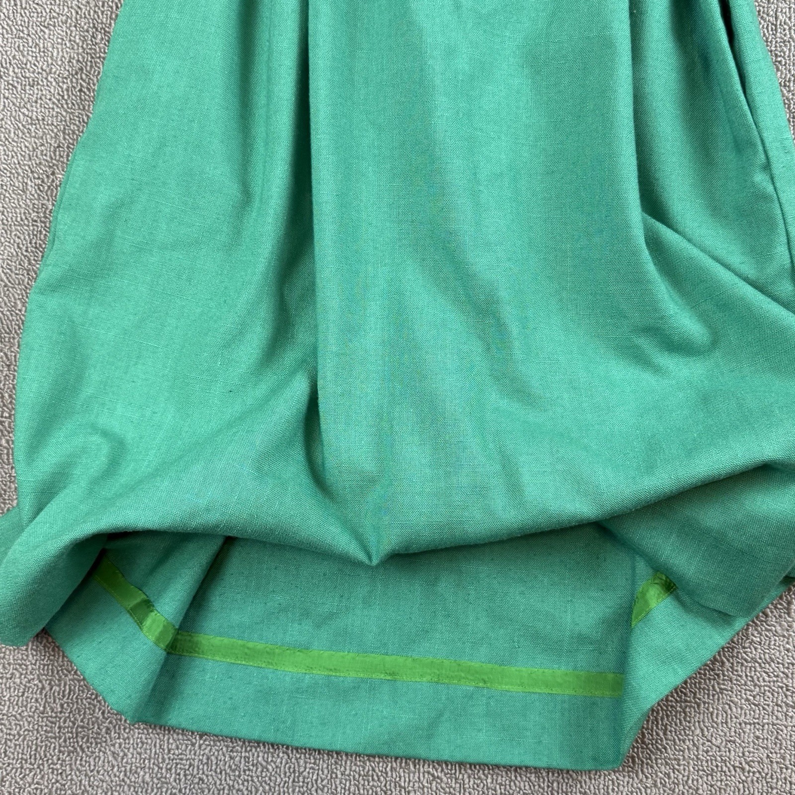 VTG 70s Schrader Sport Green Shirtwaist Dress ILGWU Union Made Pleated Sz 12