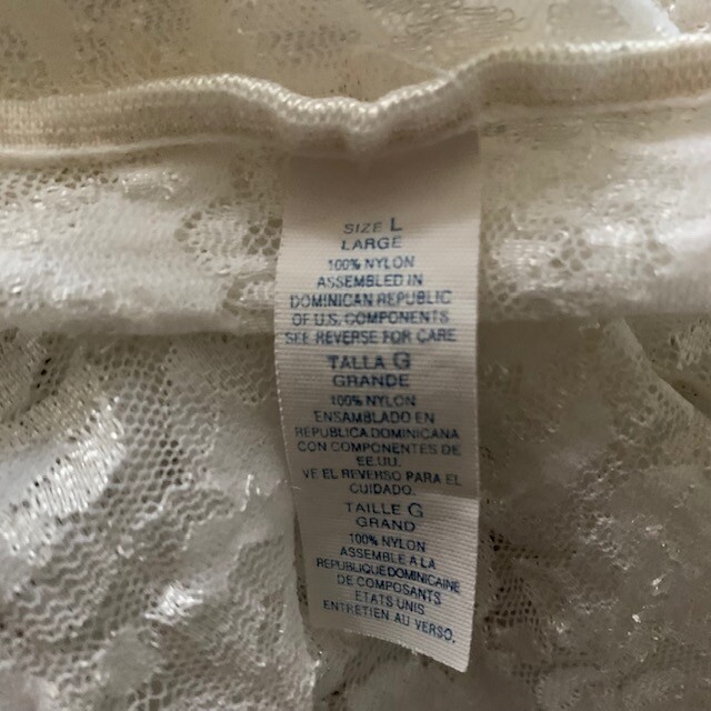 Beautiful All Over Lace White Camisole w/Satin Trim Size Large
