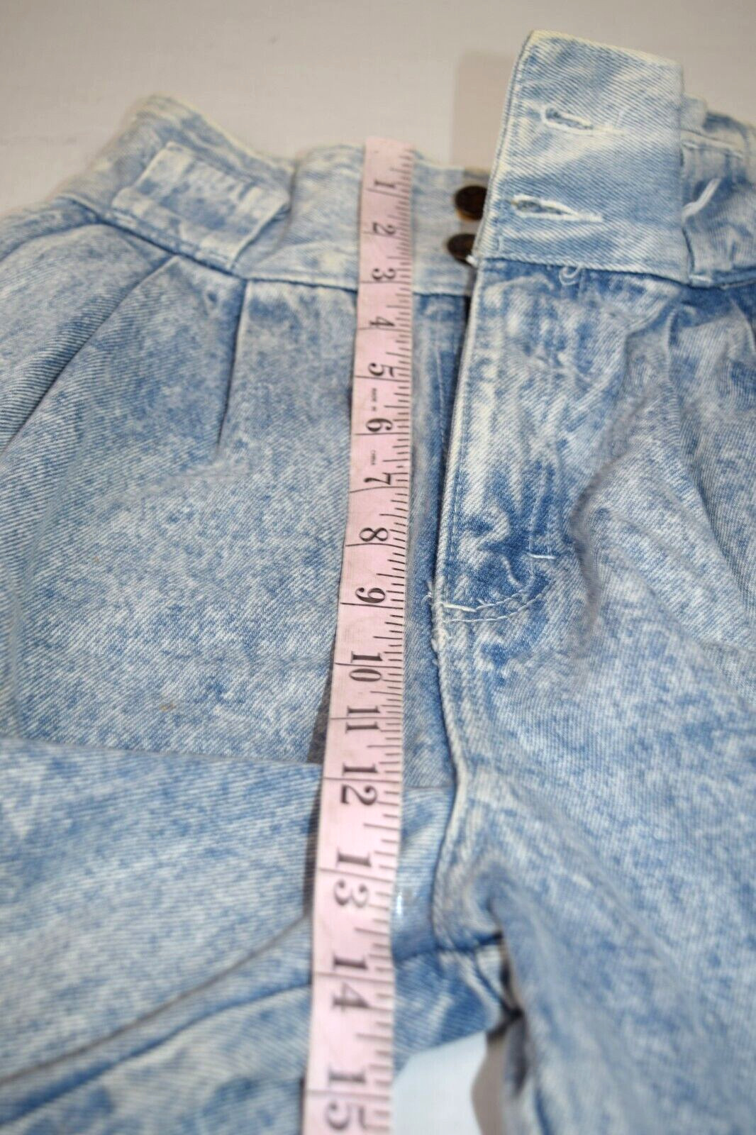Vintage Shorts Watch LA Size XS/S 80s Denim High Waist Pleat Baggy 2 Button Zip