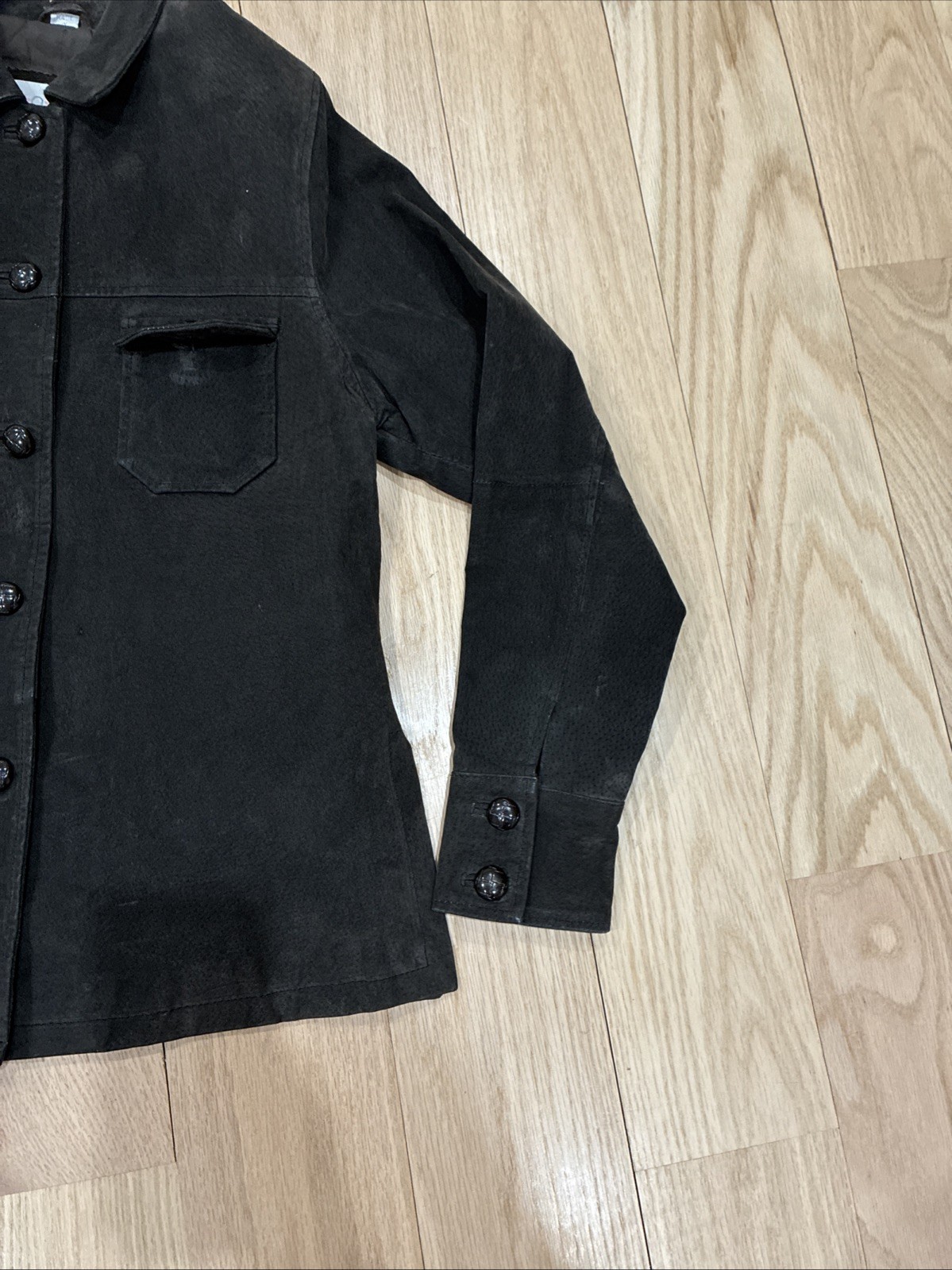 XOXO 90s Vintage Suede Jacket Women M Brown Button Front Lined Retro Grunge Wear