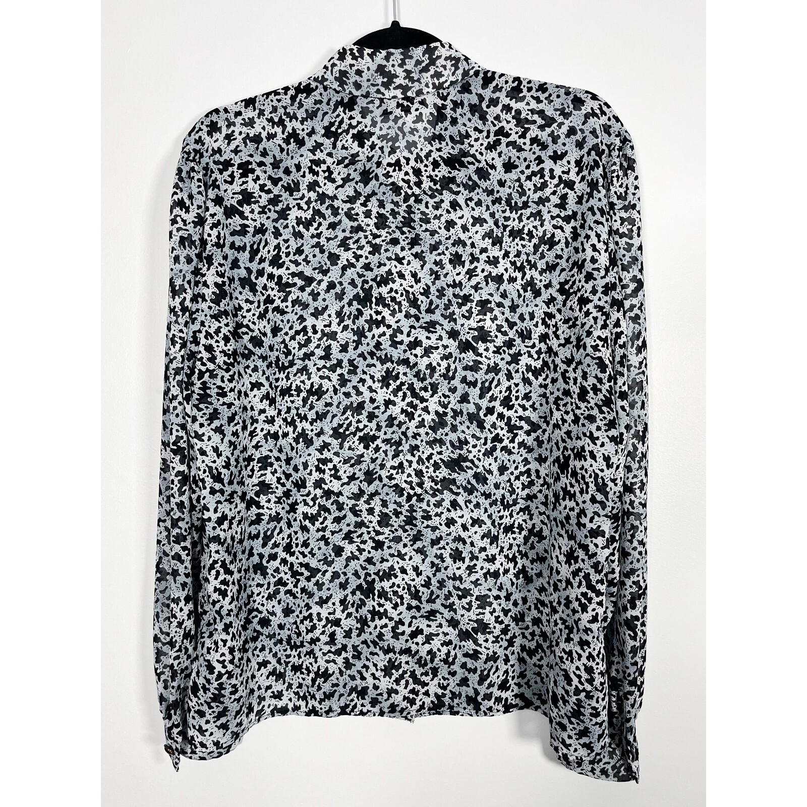 Vintage D’Allaird’s Splatter Print Sheer Blouse