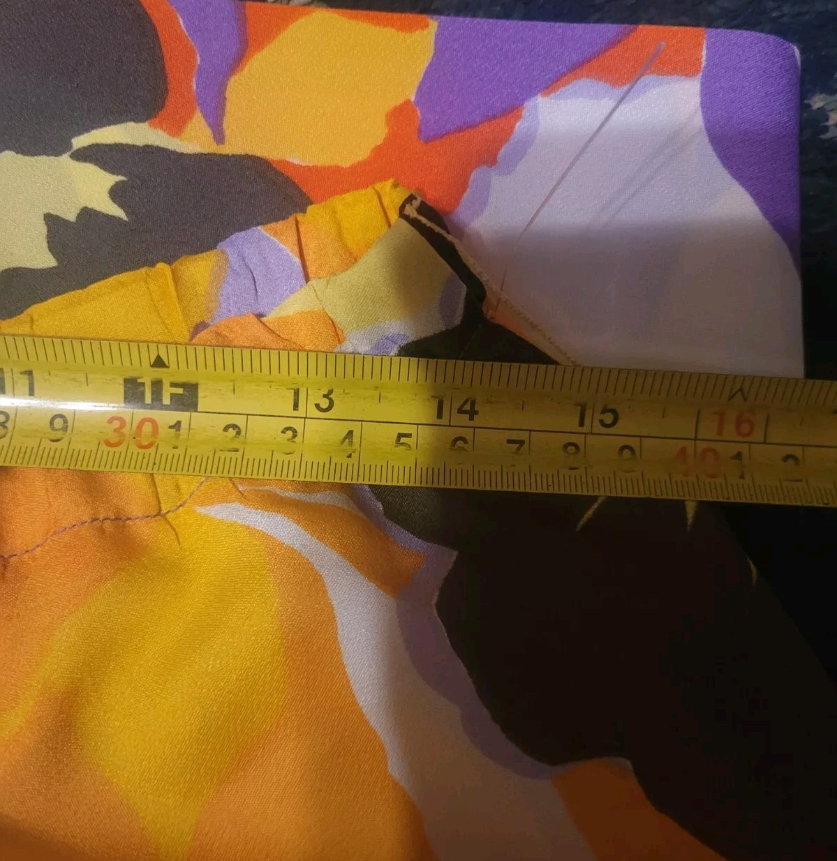 Retro vintage hippy glamour groovy yellow purple orange palazoo pants womens 9
