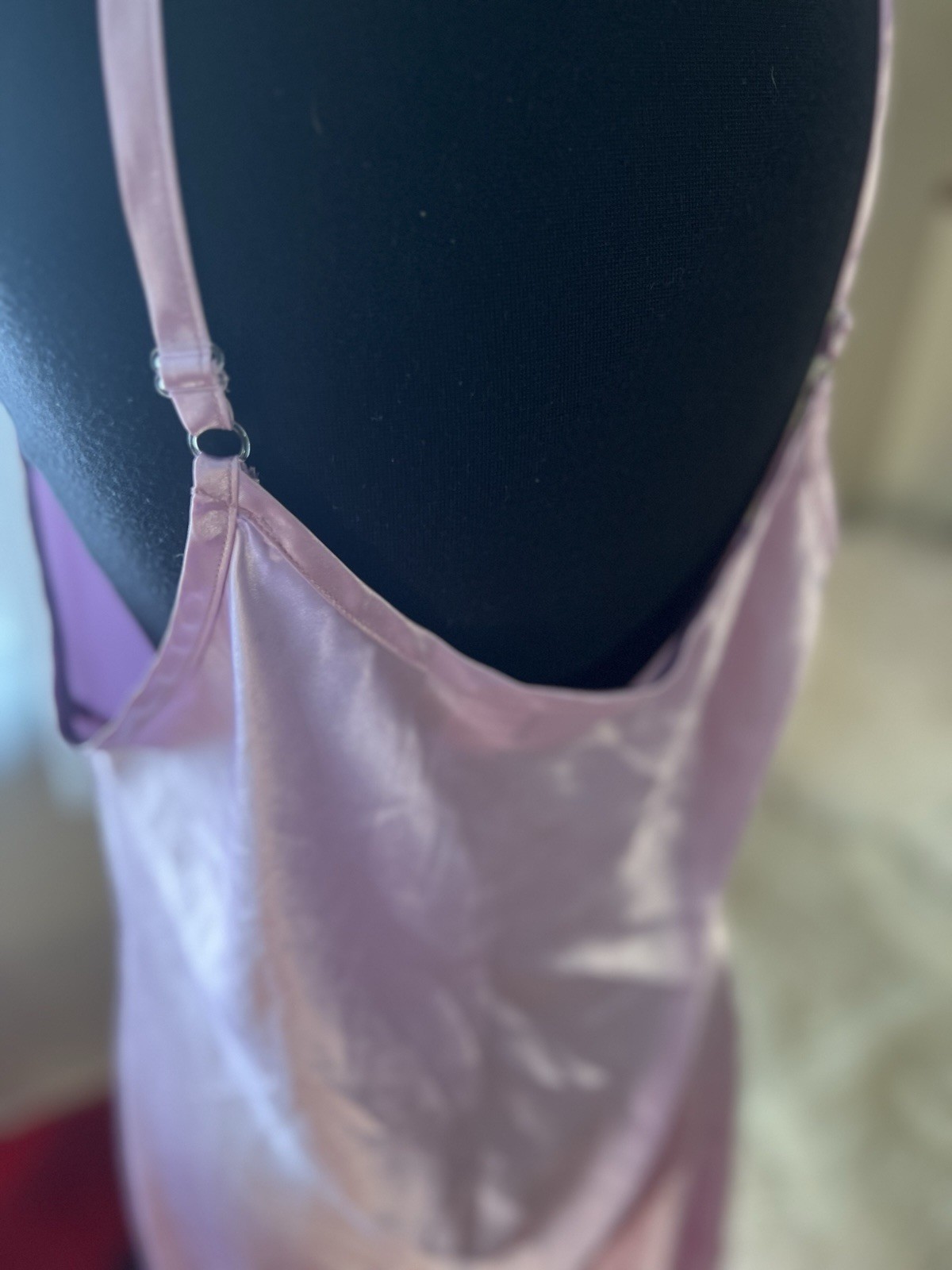 Vtg Gilligan & O’Malley Glossy Satin Nightgown Slip Dress XL Plus Lilac Purple