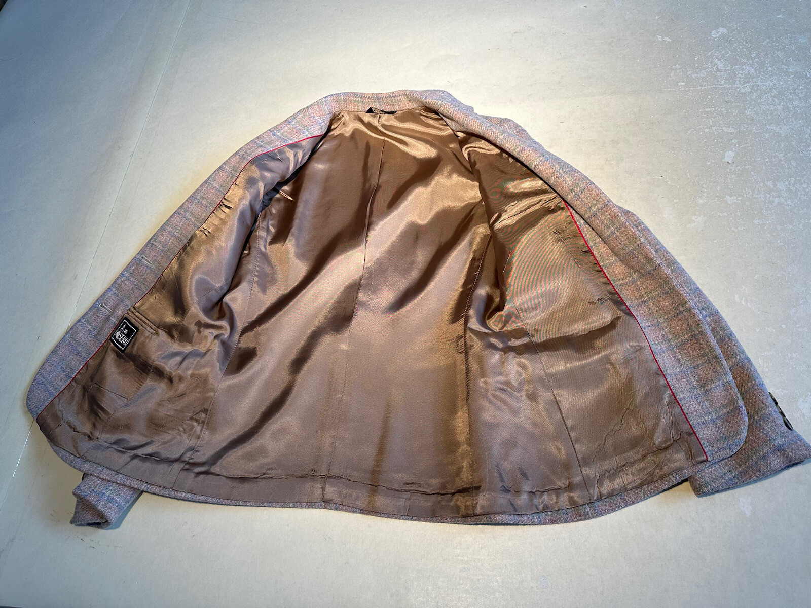 Vintage Ms.Sero Womens Pale Beige/Pink/Blue Wool Plaid Skirt Suit Sz 8 used