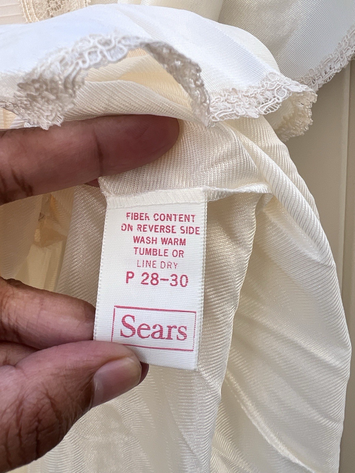 Sears Roebuck The Fashion Place Vintage Cream Sheer Nylon Two Pc Pajama Top Pant