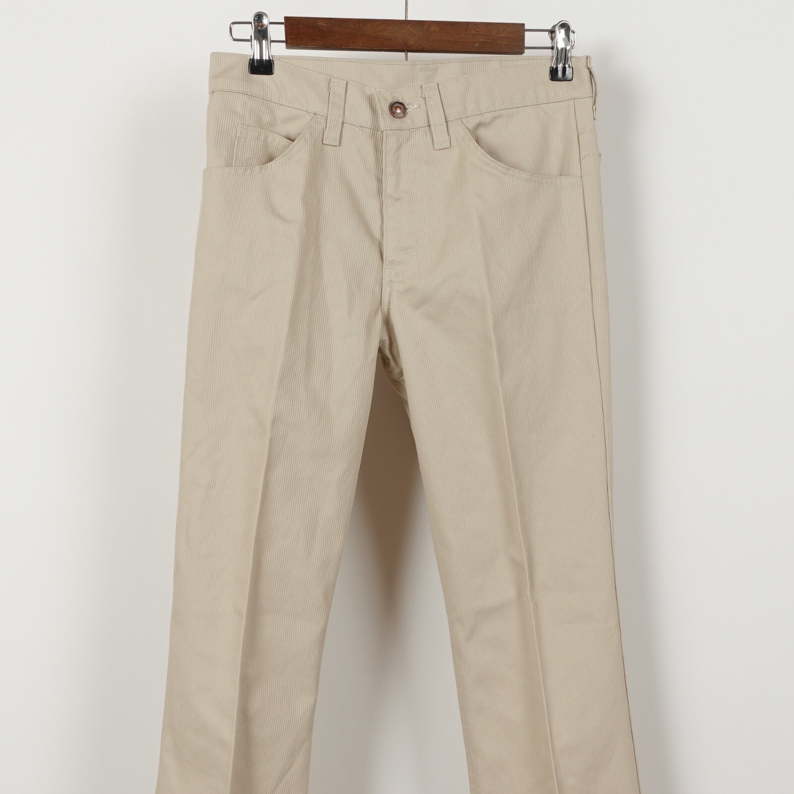 Vintage 70s Levi’s Women’s Sta-Prest Flared Pants Size 29×34 Ribbed Talon Zip
