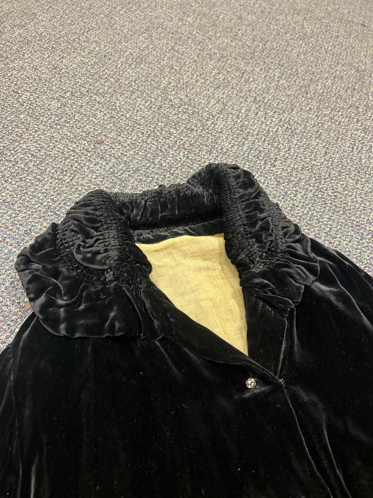 1930s Silk Velvet Opera Coat Jacket Holiday Dress Bishop Sleeve Vintage M/L