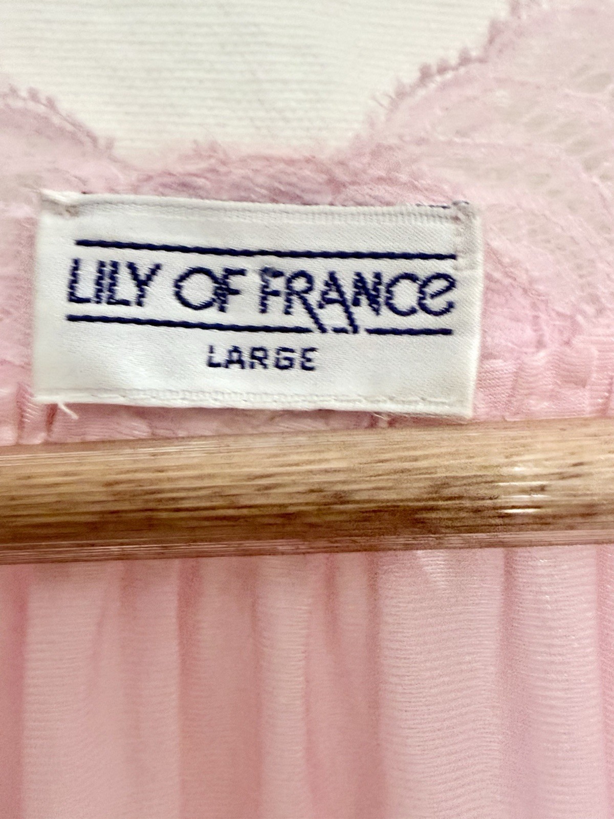 VTG 70s Lily of France Rose Pink Peignoir Robe Lace Dolman Sleeve L Lingerie EUC