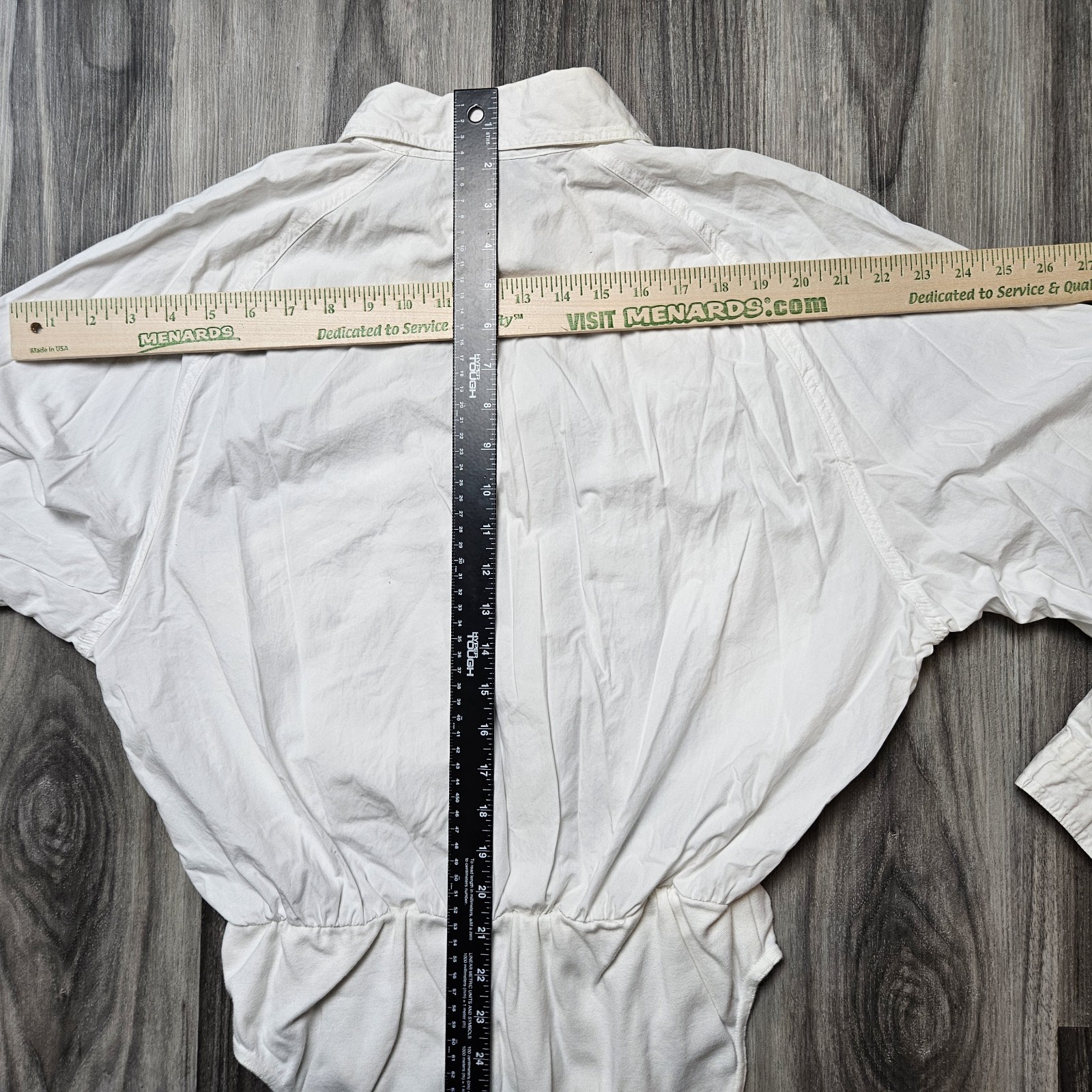 80s Vintage Light Weight 100% Cotton White High Cut XL Body Suit Y2K Flash Dance