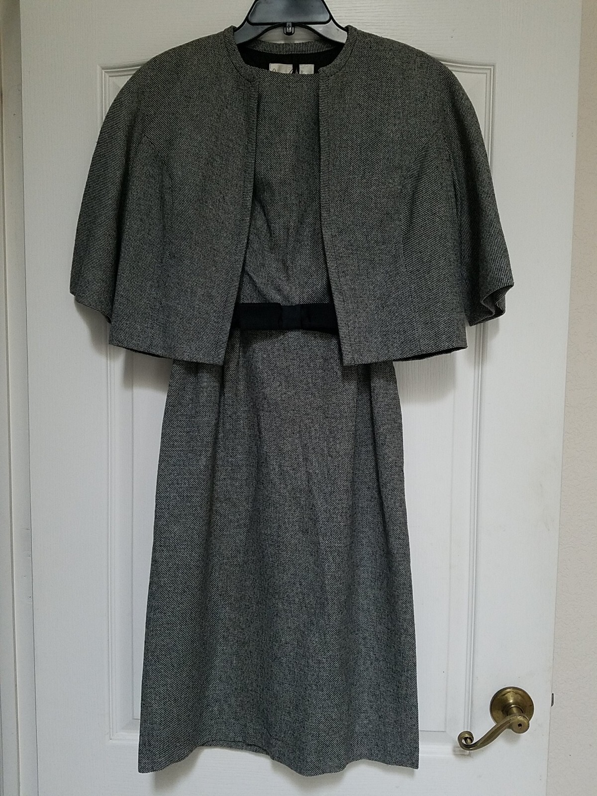 Vintage Jane Andre California 60s, Sz 11, Black & White Slim Dress w/ Jacket EUC