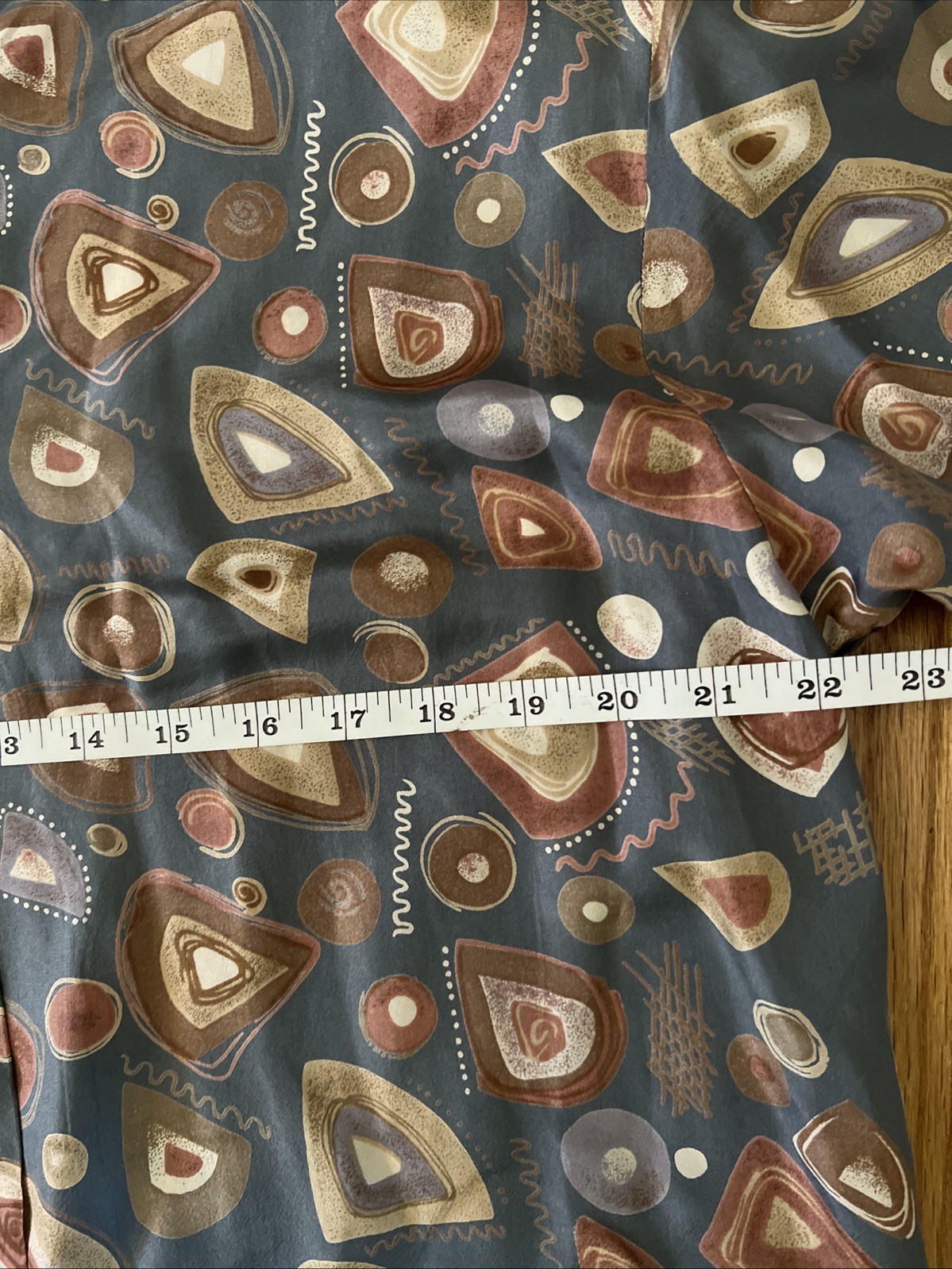 Silk Mist VTG 90s 100% Silk Shirt Abstract Art Print Button Up Shoulder Pads L