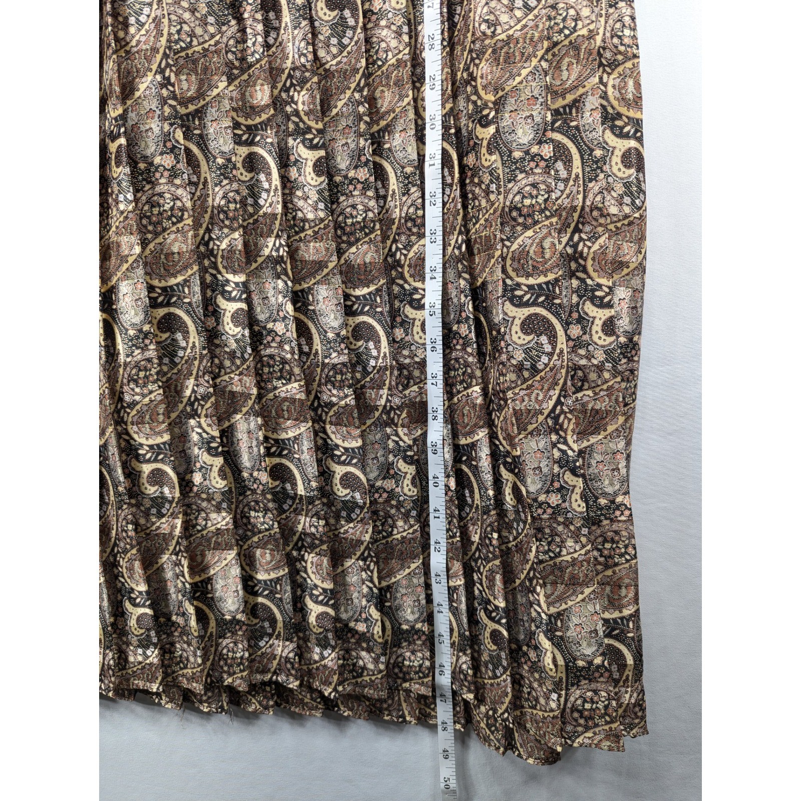 Vintage Damon Dress Womens 20WP Paisley Pleated Blouson Midi Dress ILGWU USA