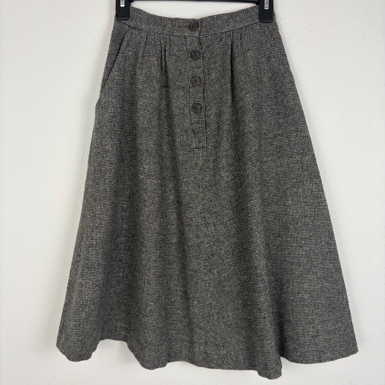 Vintage Bus Stop Lee Bender London Wool Skirt UK 10 Made in England High Waist
