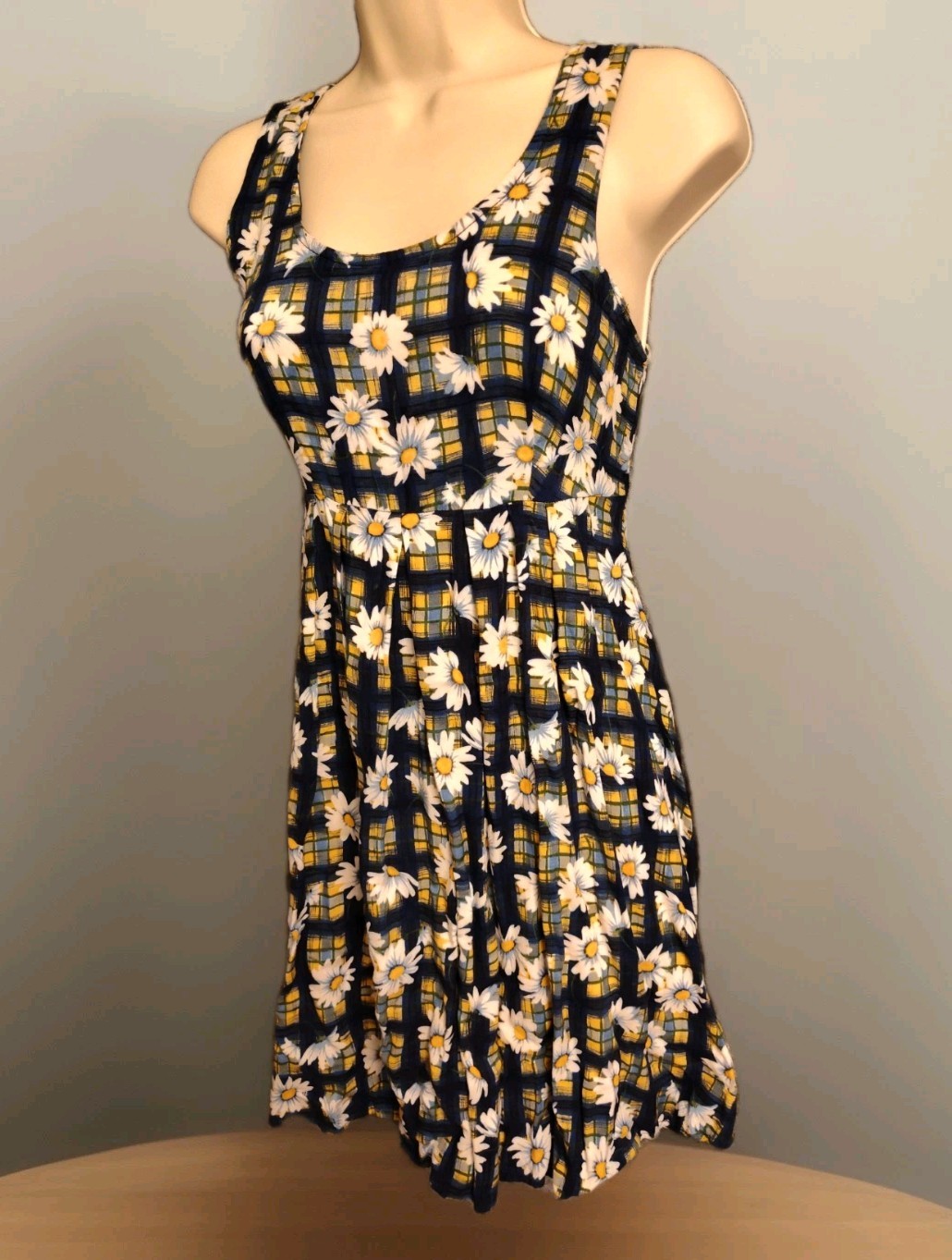 Vintage 90s Dress Floral Byer Too California Mini Daisy Sun Dress Size 7