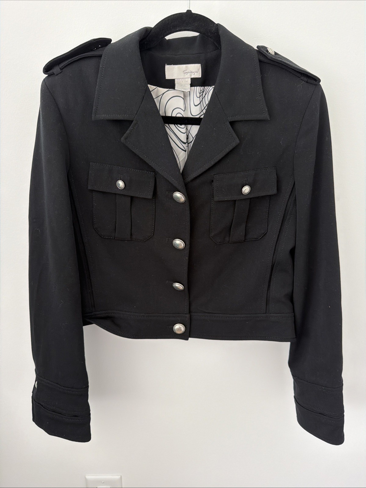 Spiegel Vintage Military Style Jacket Black Women’s Size 10 NWOT